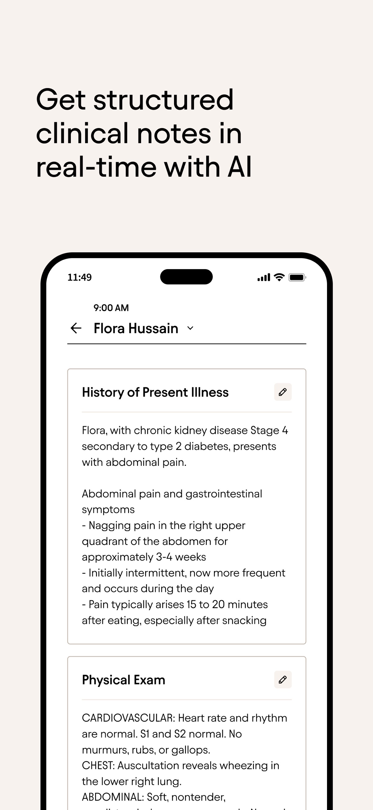 Screenshot of Abridge - showing app interface and features