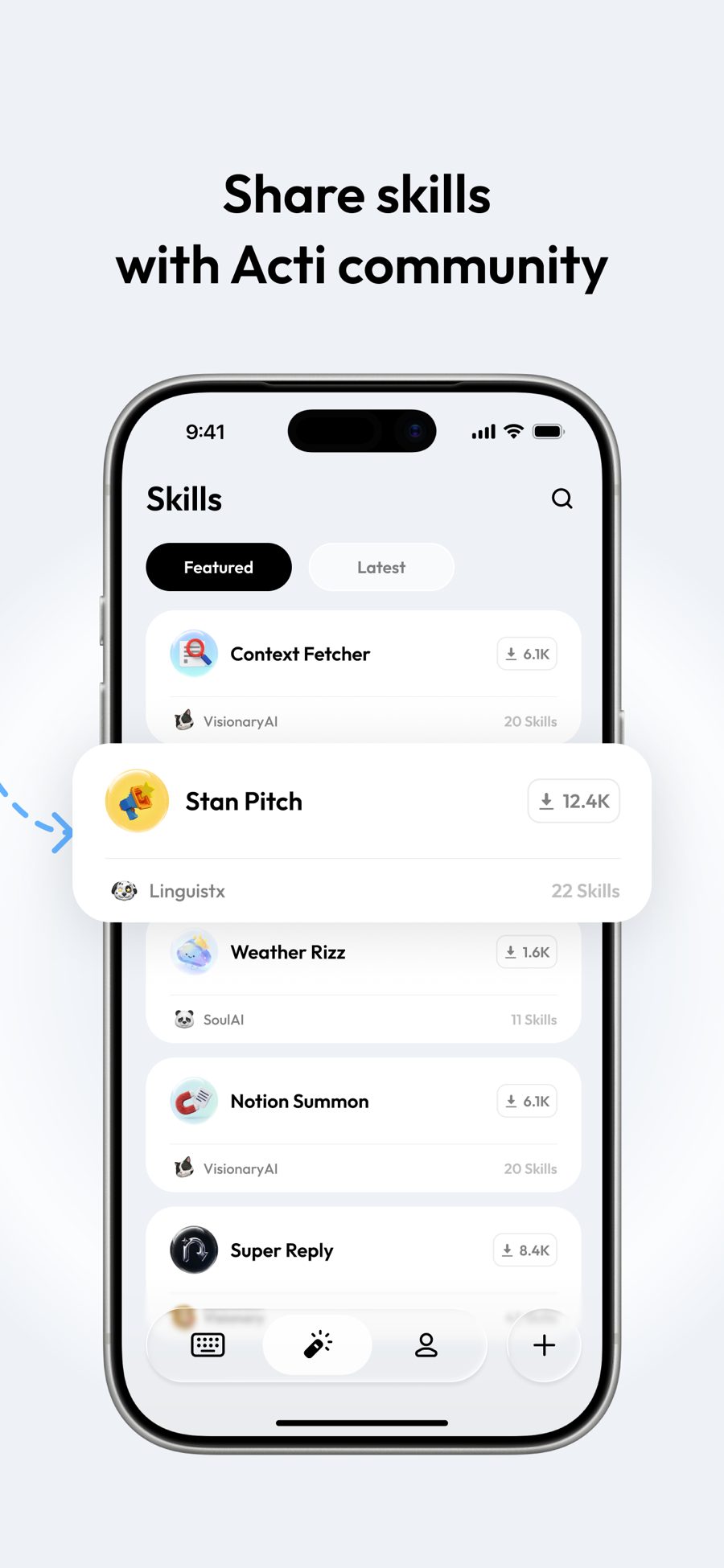 Screenshot of Acti - showing app interface and features