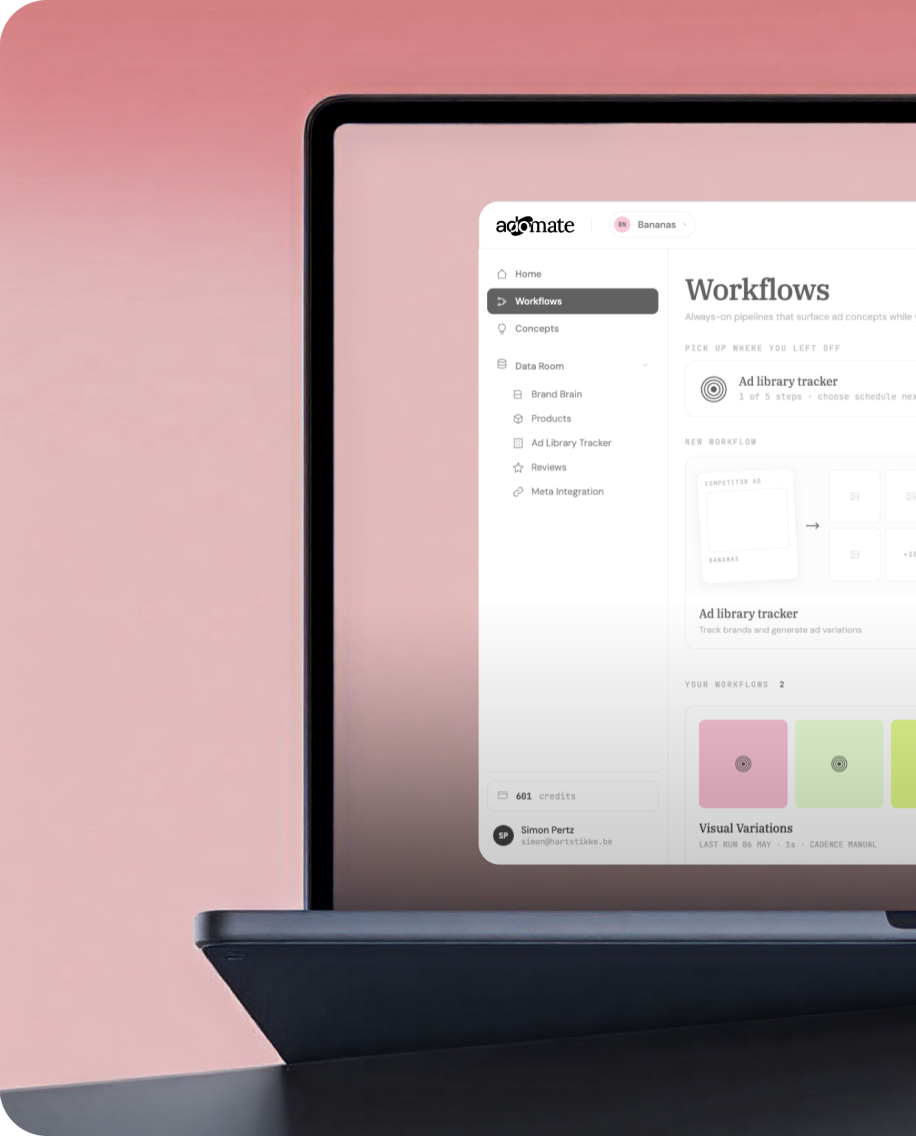 Screenshot of Adomate - showing app interface and features
