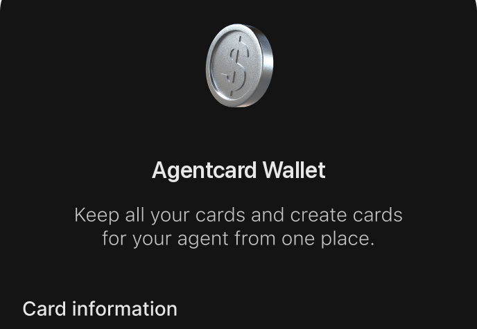 Screenshot of Agentcard - showing app interface and features