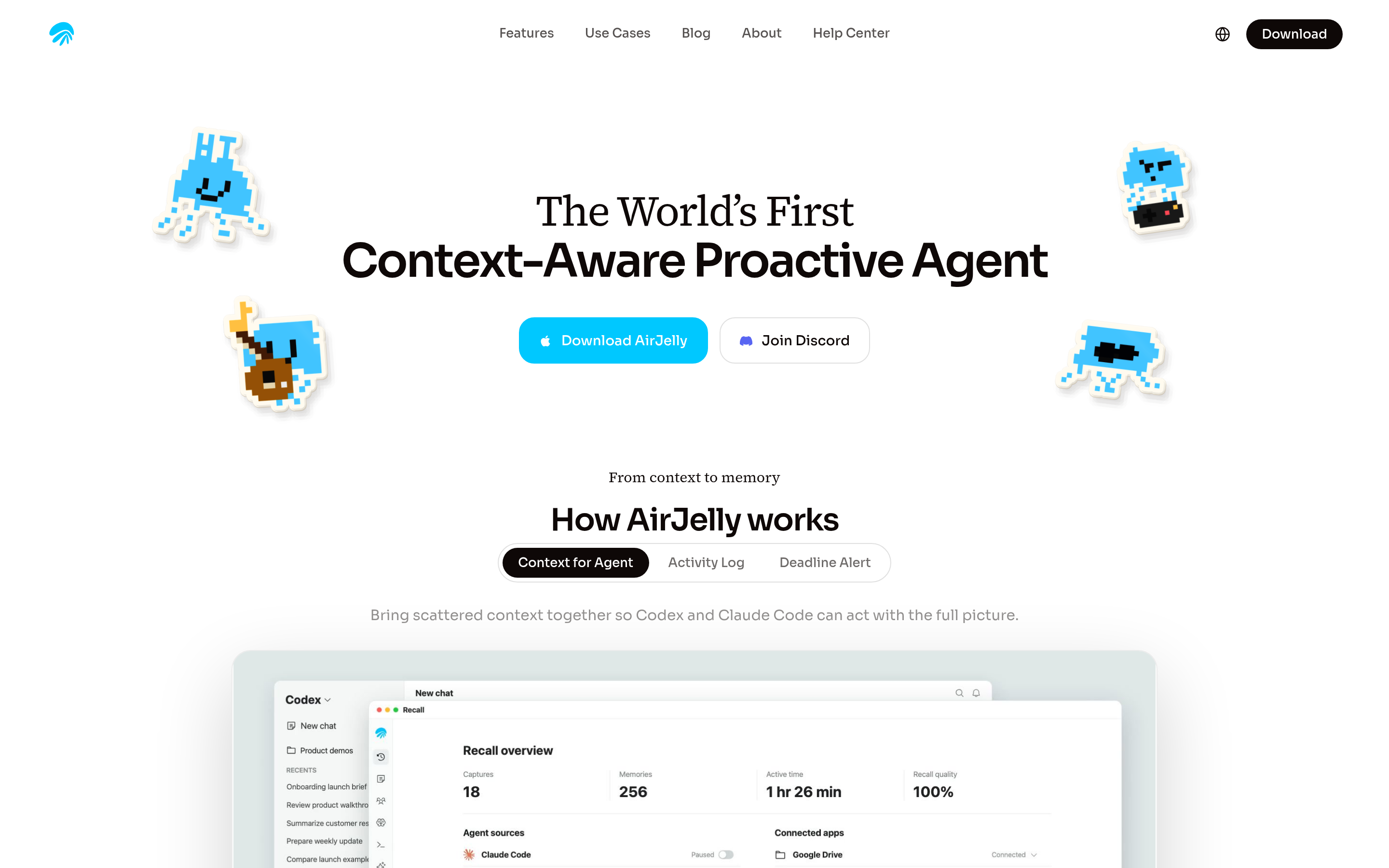 Screenshot of AirJelly - showing app interface and features