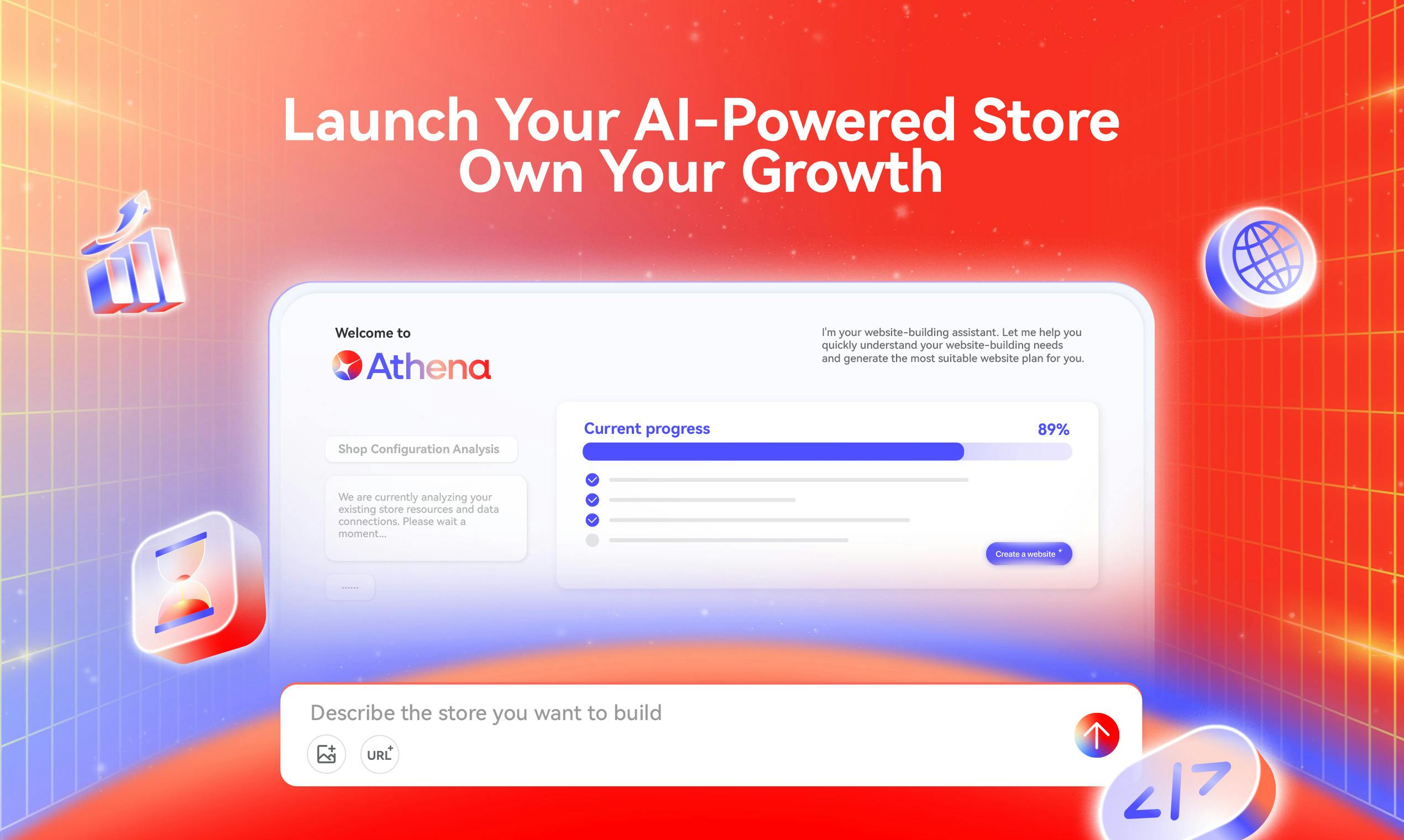 Screenshot of Athena by Shoplazza - showing app interface and features