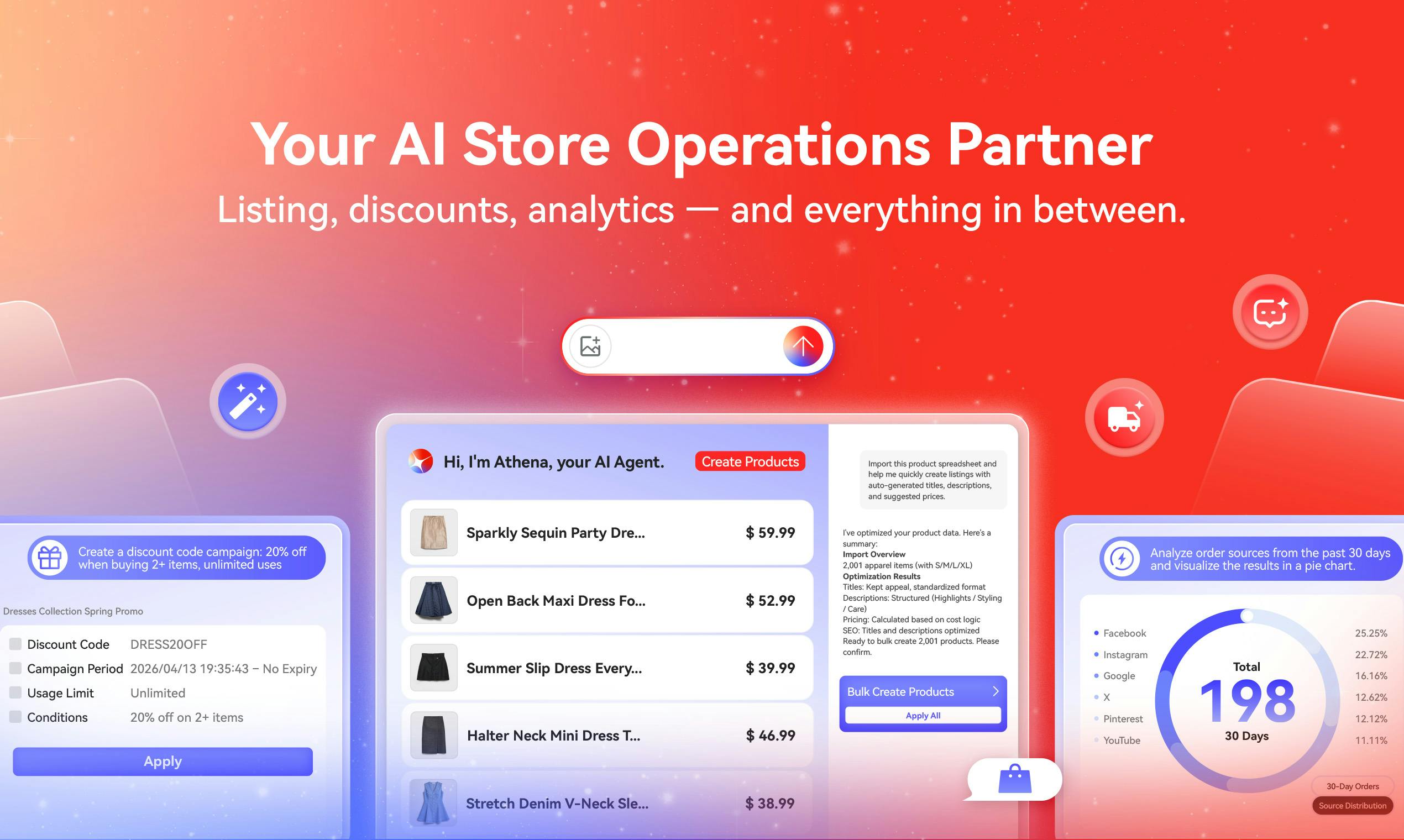 Screenshot of Athena by Shoplazza - showing app interface and features