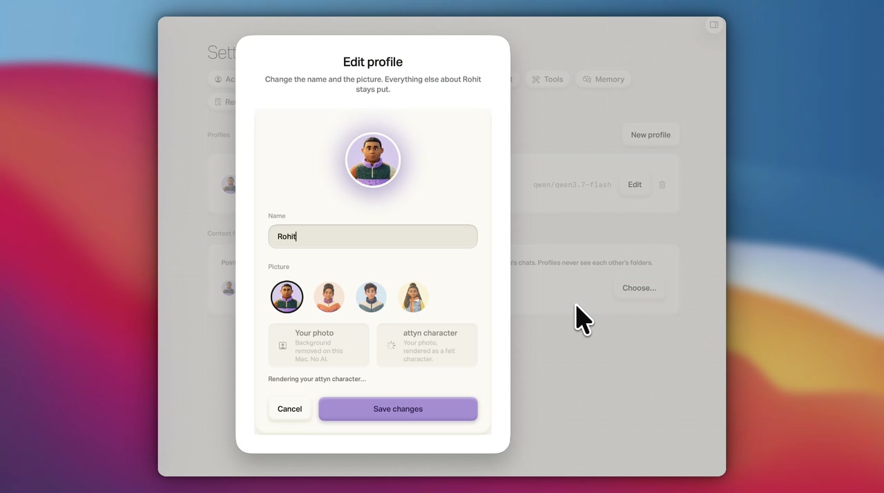 Screenshot of Attyn - showing app interface and features