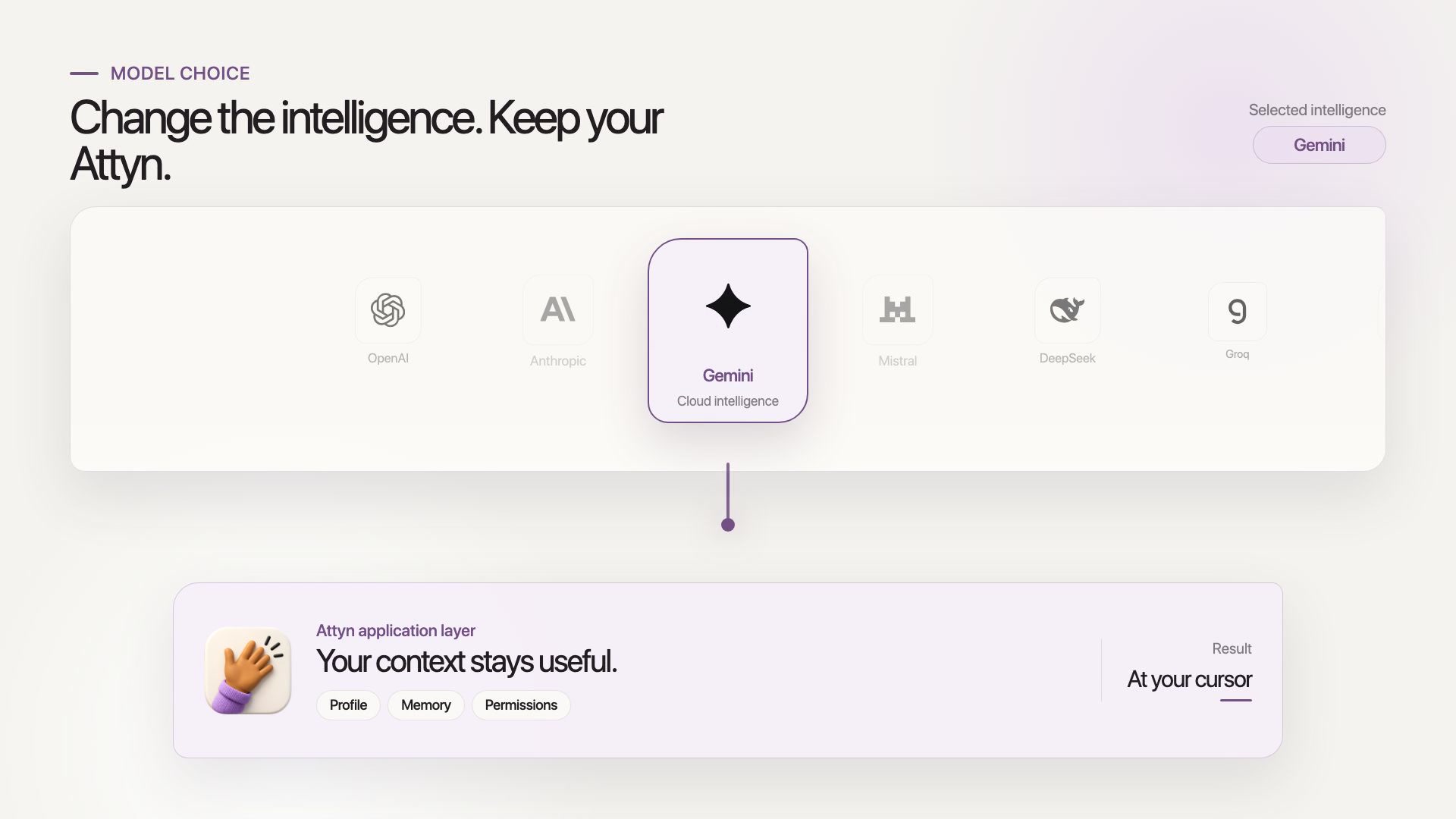 Screenshot of Attyn - showing app interface and features