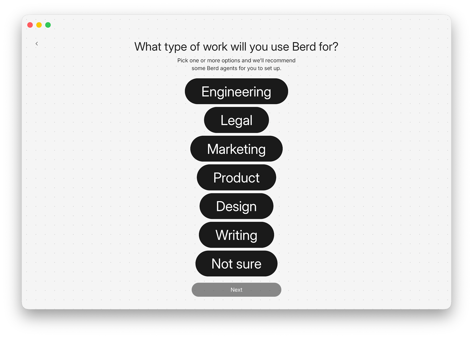 Screenshot of Berd - showing app interface and features