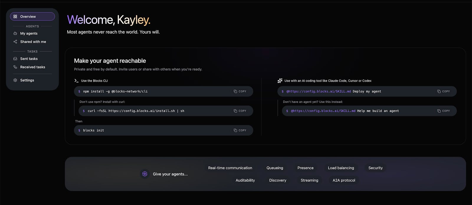 Screenshot of Blocks.ai - showing app interface and features