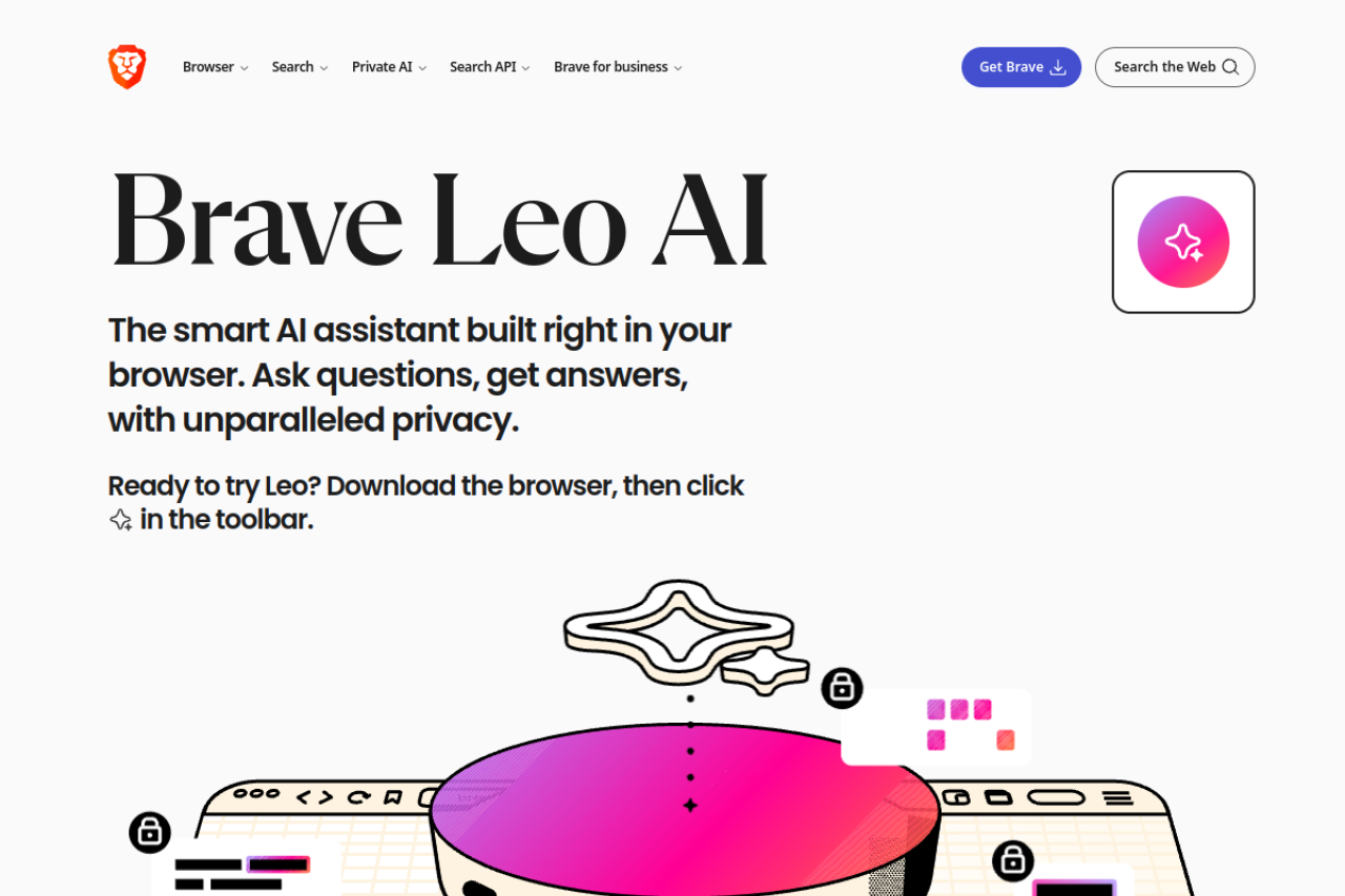 Screenshot of Brave Leo - showing app interface and features
