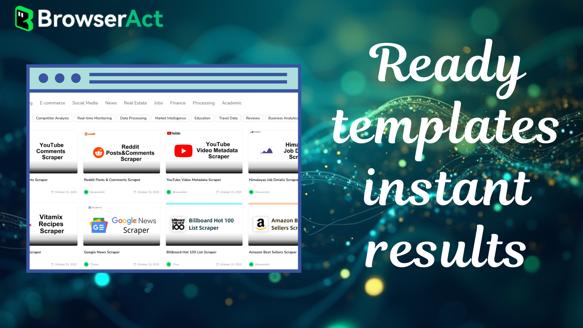 Screenshot of BrowserAct - showing app interface and features