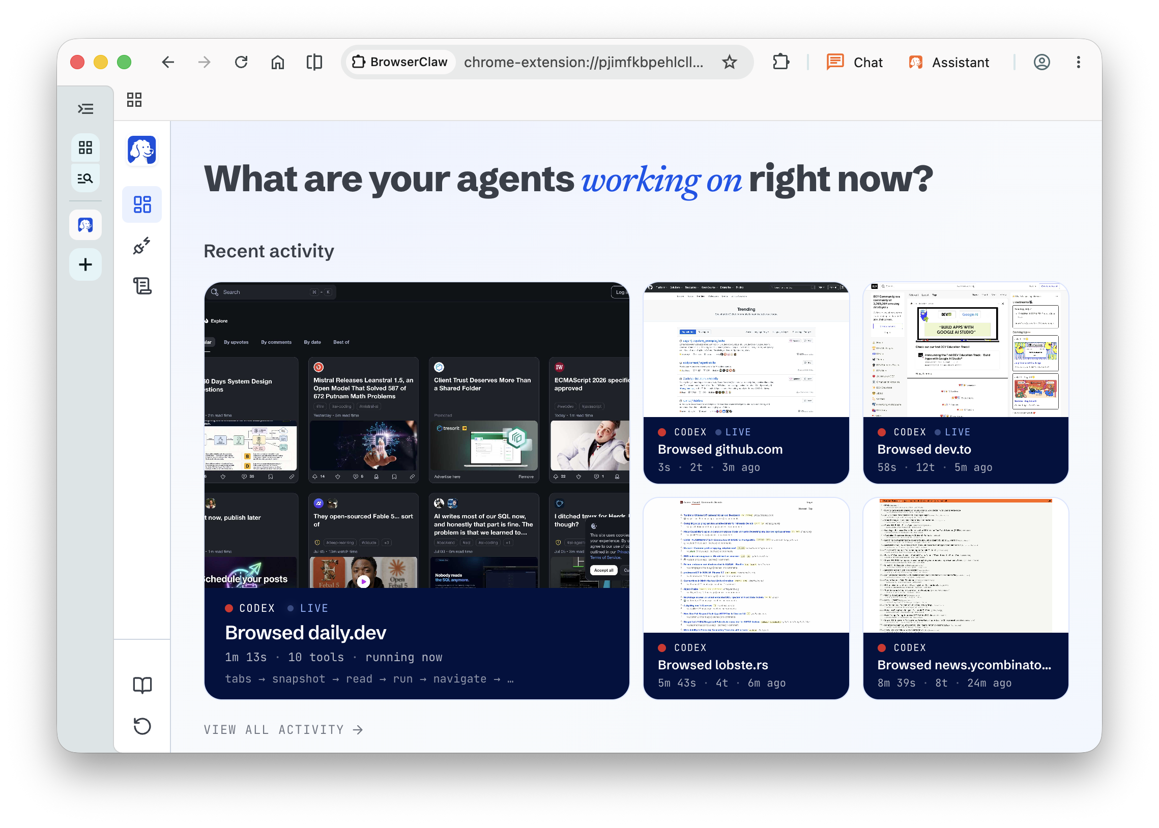 Screenshot of BrowserOS neo - showing app interface and features