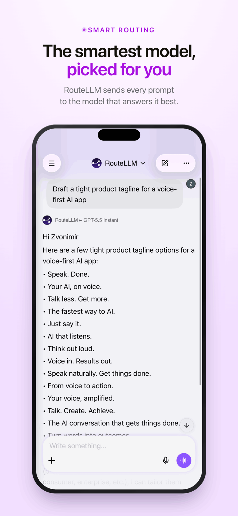 Screenshot of ChatLLM - showing app interface and features