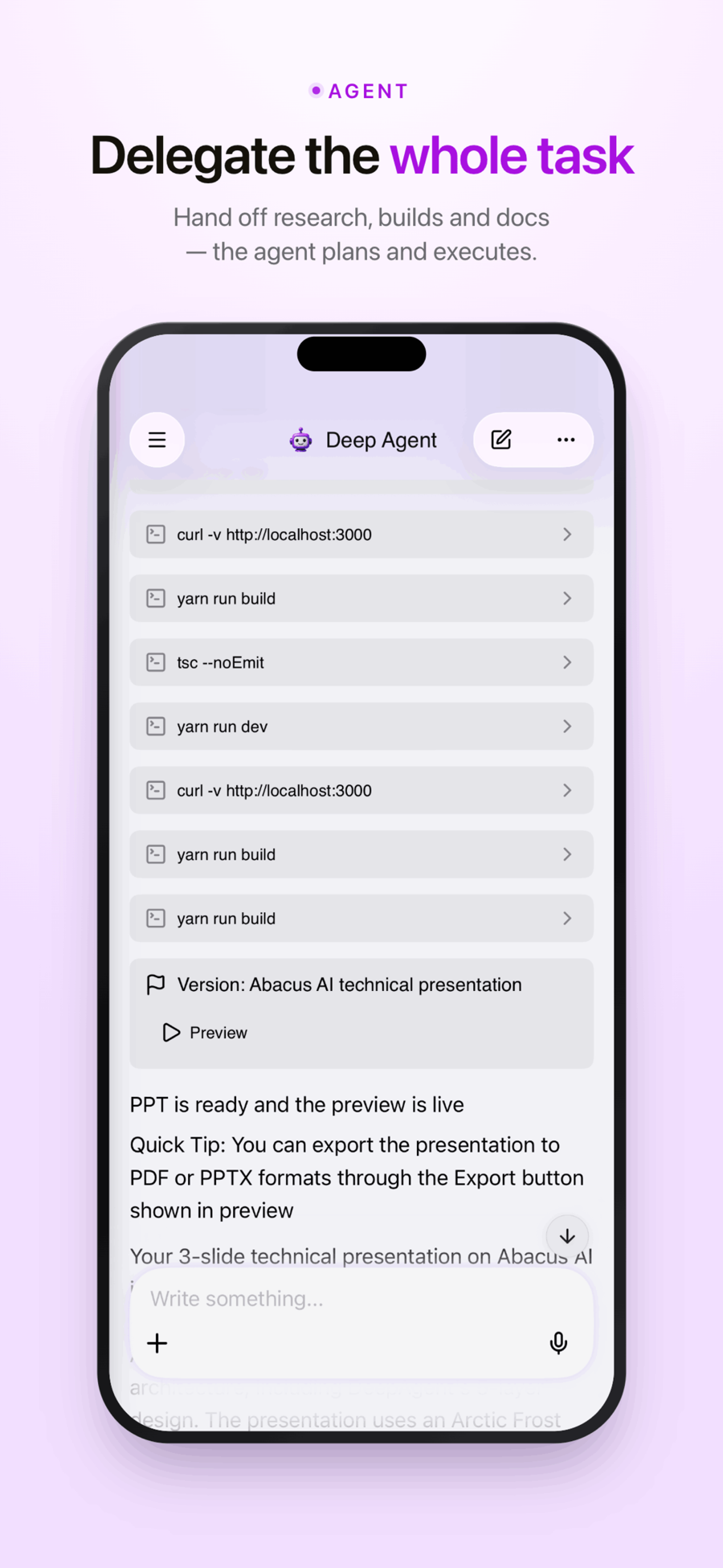 Screenshot of ChatLLM - showing app interface and features
