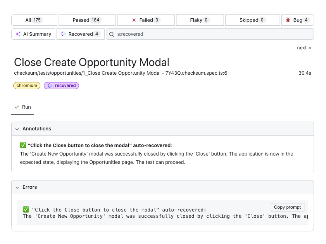 Screenshot of Checksum AI - showing app interface and features
