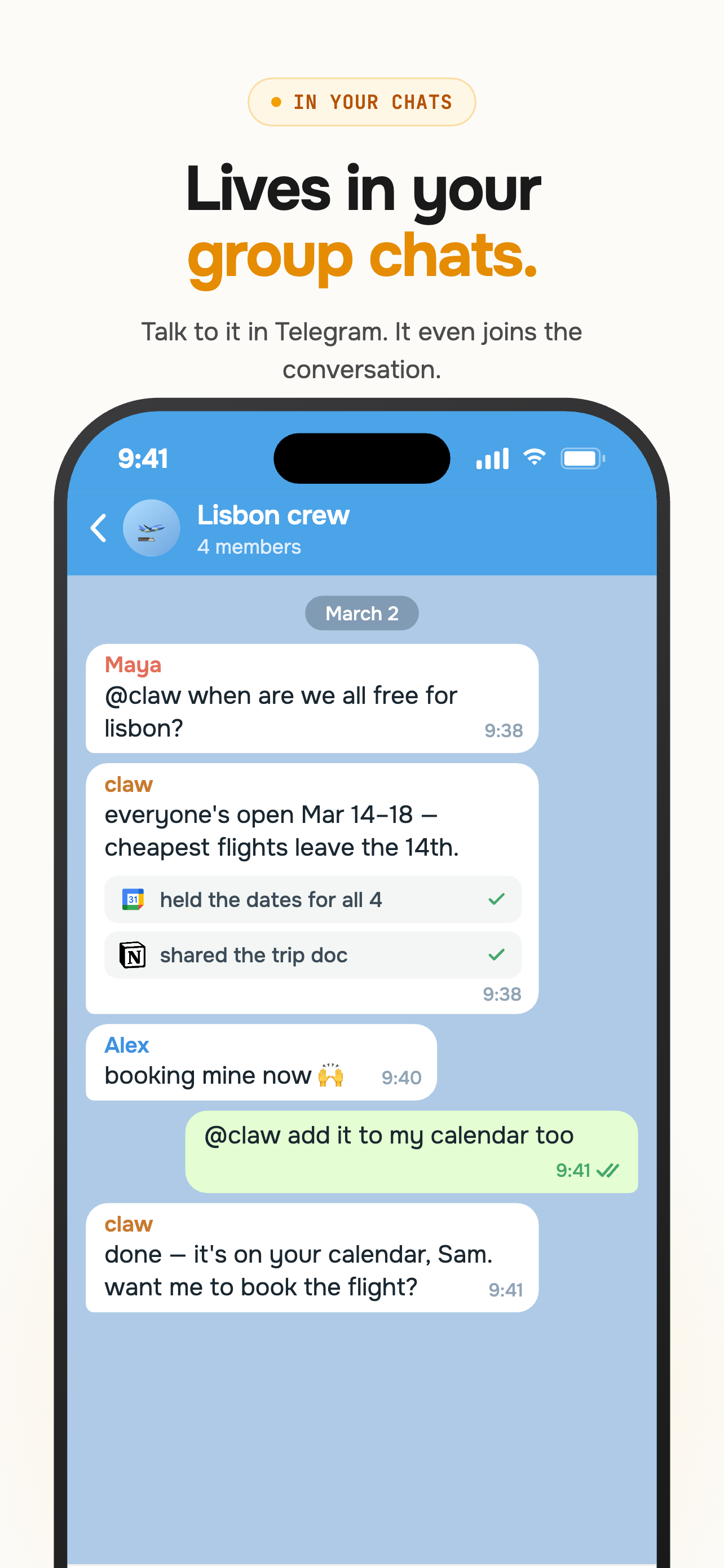 Screenshot of ClawOS - showing app interface and features