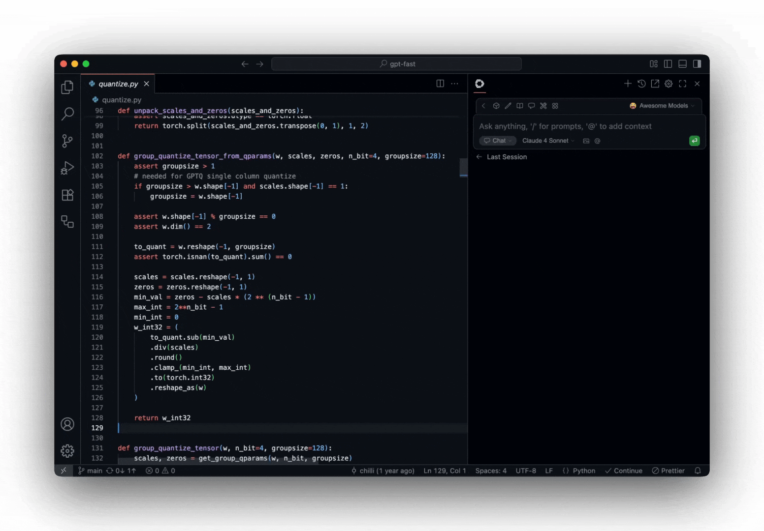 Screenshot of Continue.dev - showing app interface and features