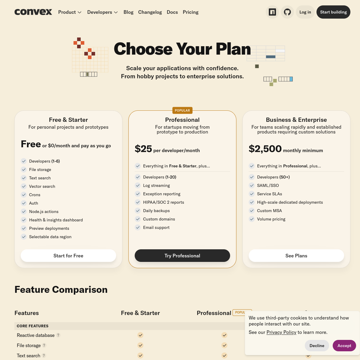 Screenshot of Convex - showing app interface and features