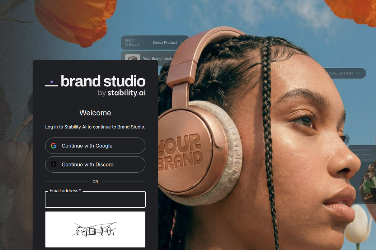 Screenshot of DreamStudio - showing app interface and features