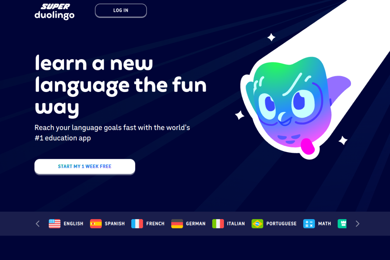 Screenshot of Duolingo Max - showing app interface and features