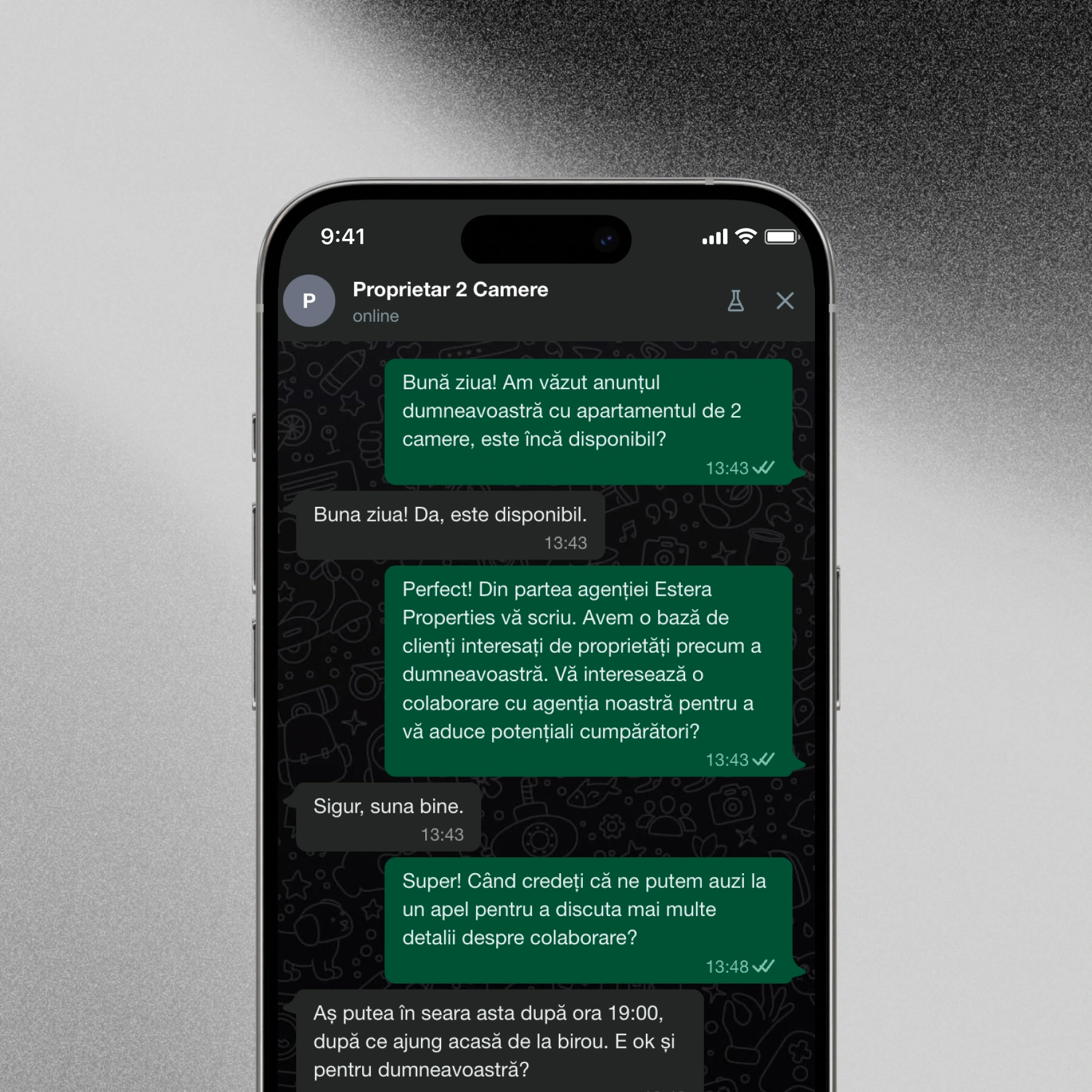 Screenshot of Estera - showing app interface and features