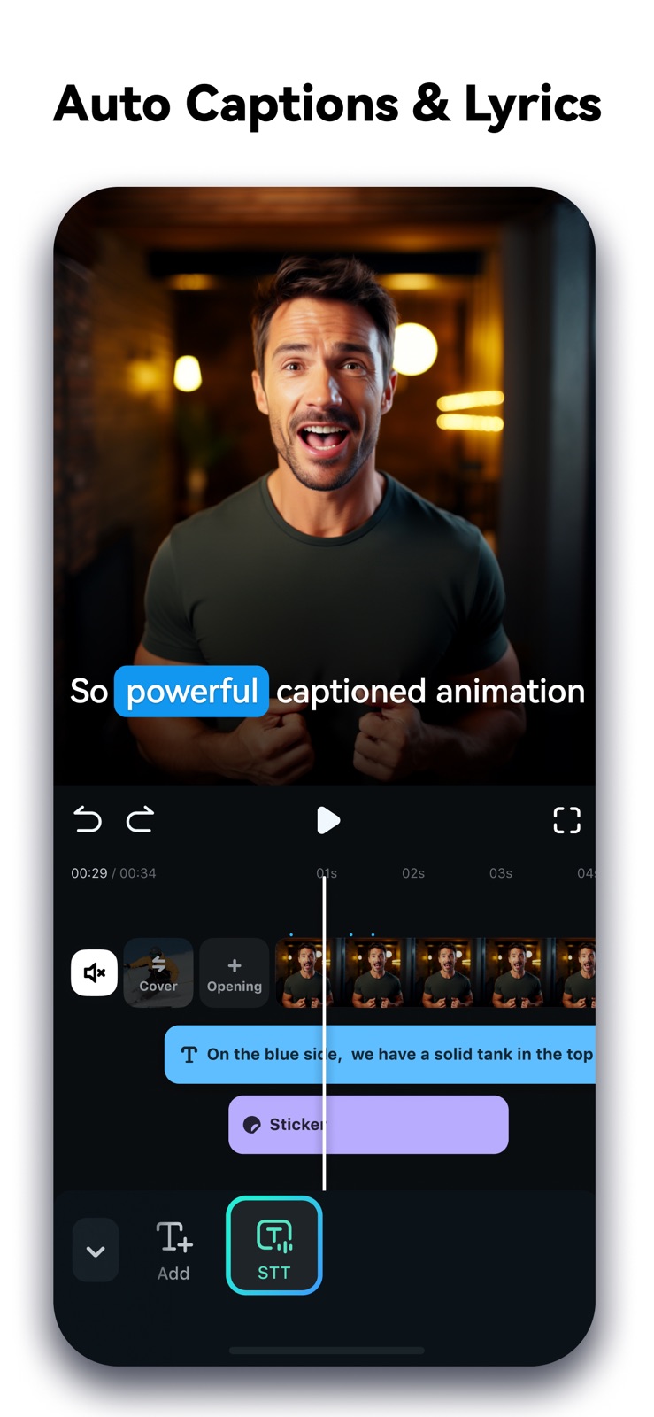 Screenshot of Filmora - showing app interface and features