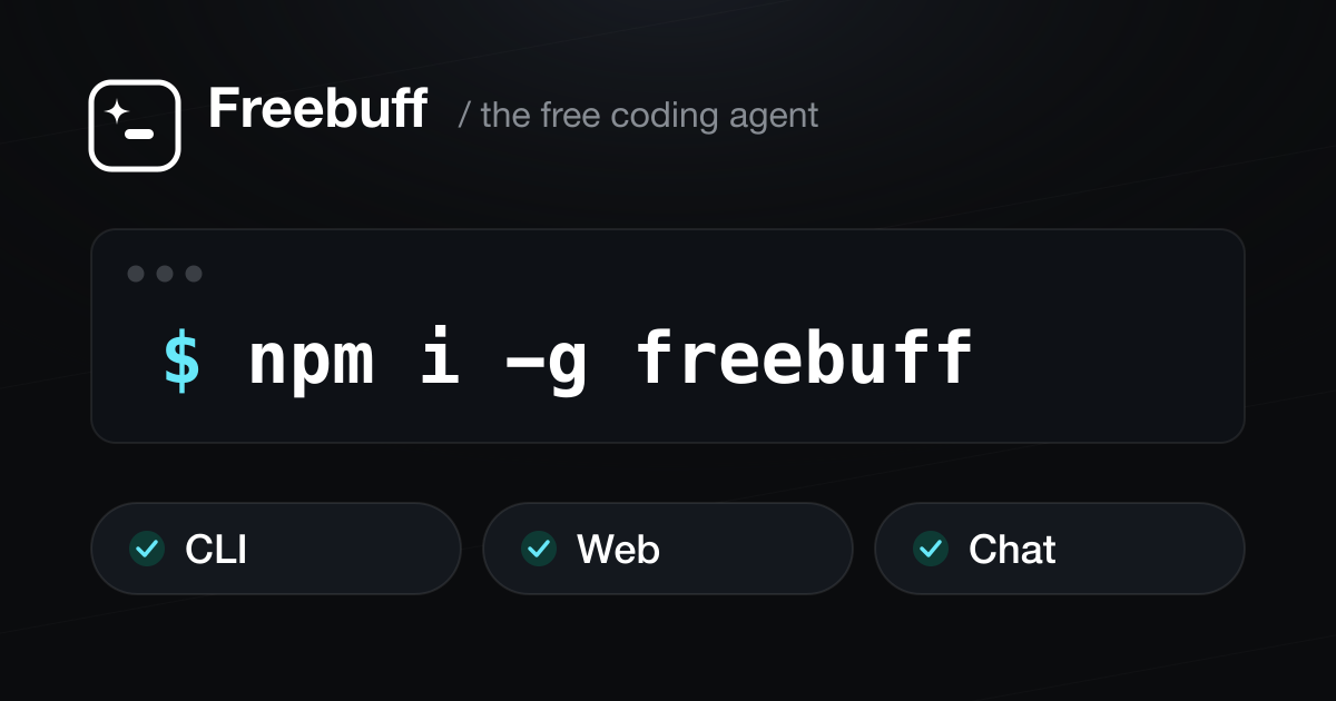 Screenshot of Freebuff - showing app interface and features