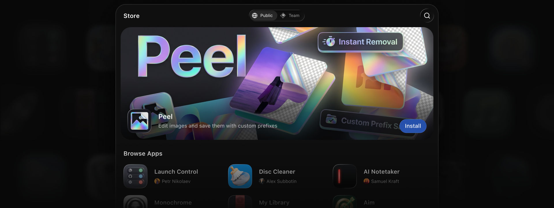 Screenshot of Glaze by Raycast - showing app interface and features