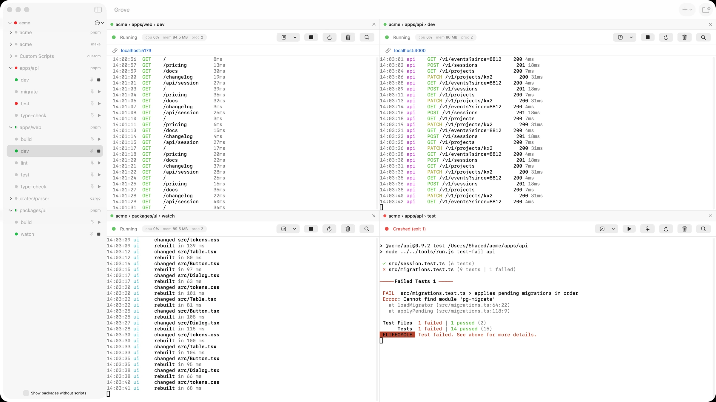 Screenshot of Grove - showing app interface and features