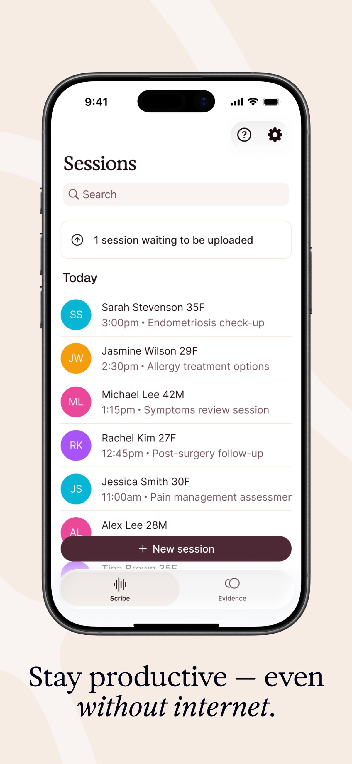 Screenshot of Heidi - showing app interface and features