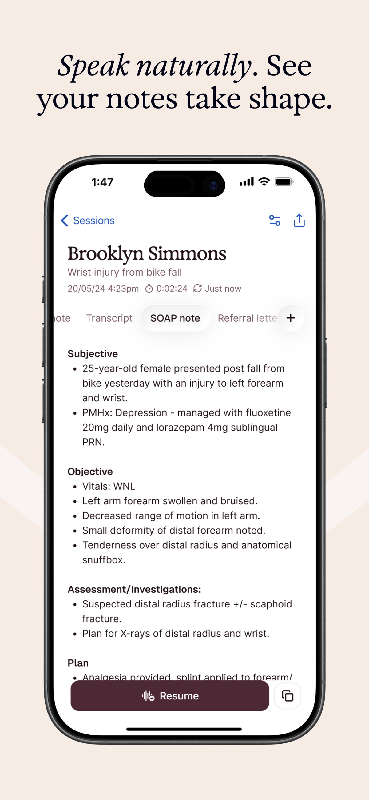 Screenshot of Heidi - showing app interface and features