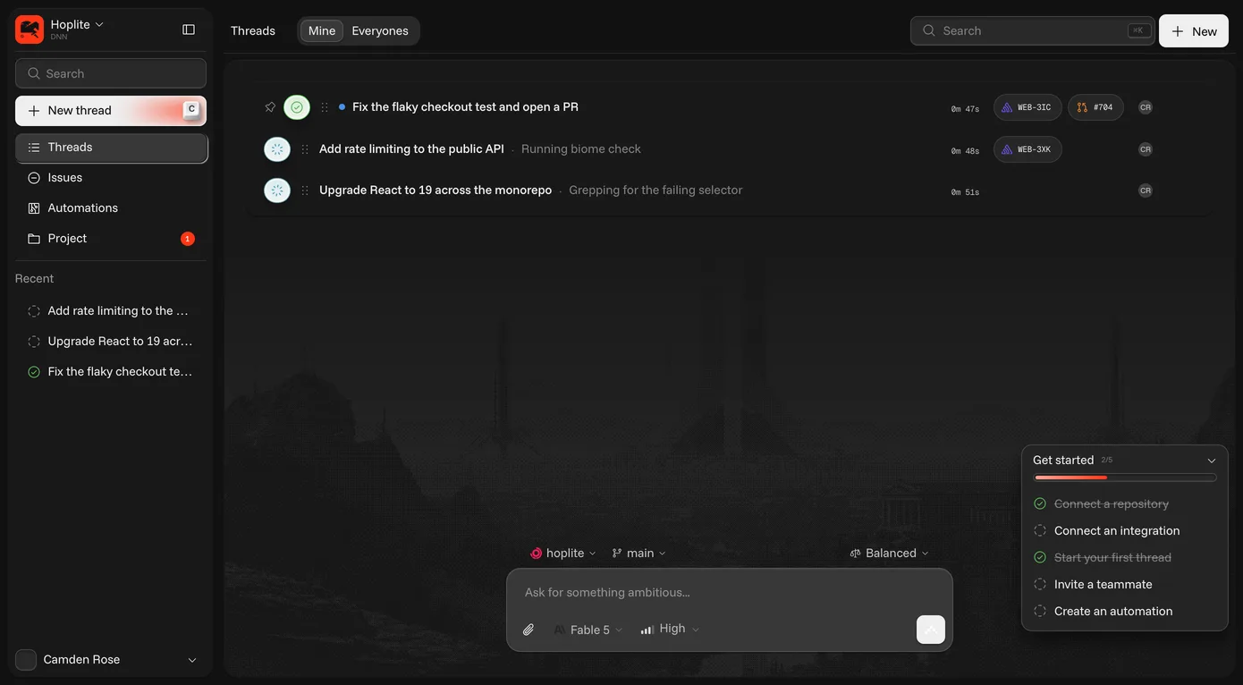 Screenshot of Hoplite - showing app interface and features