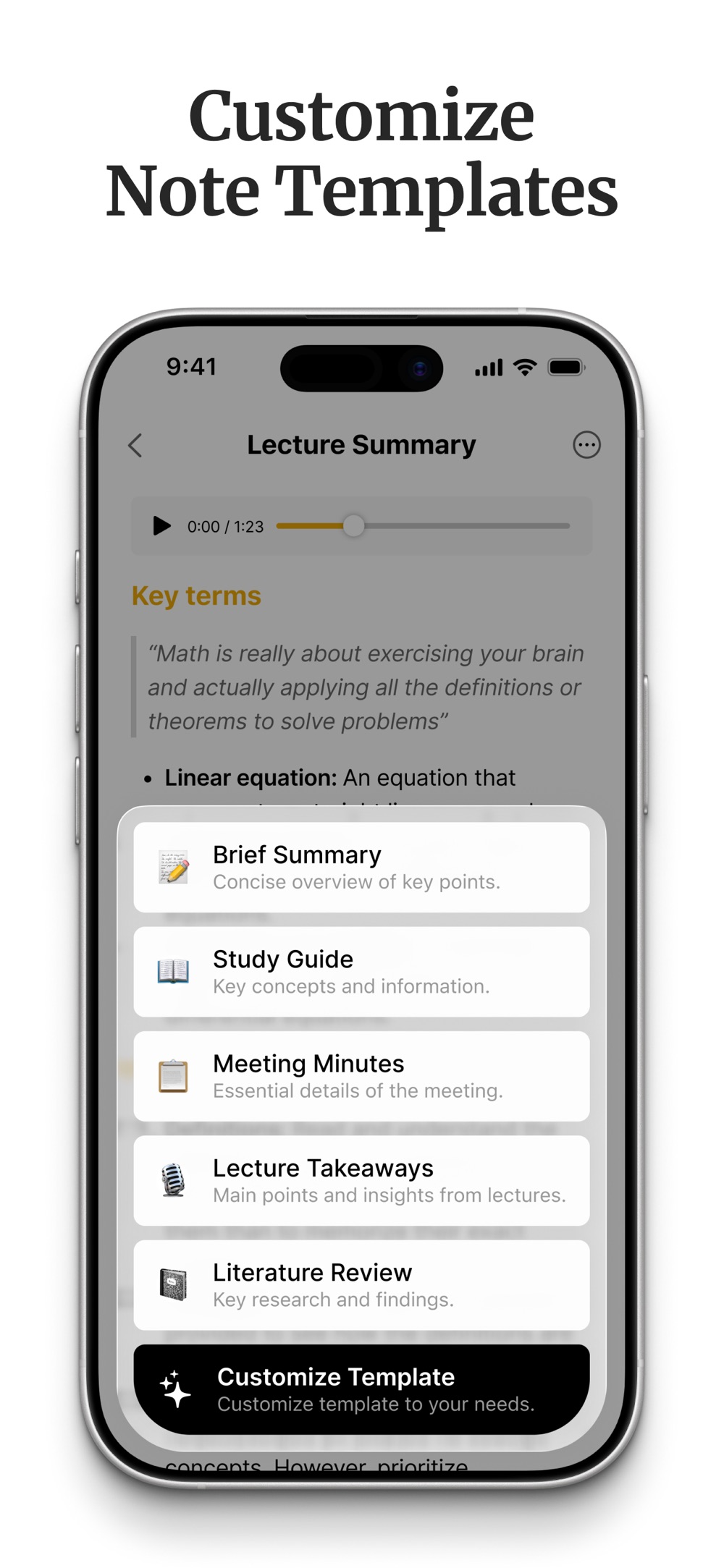 Screenshot of HyNote - showing app interface and features