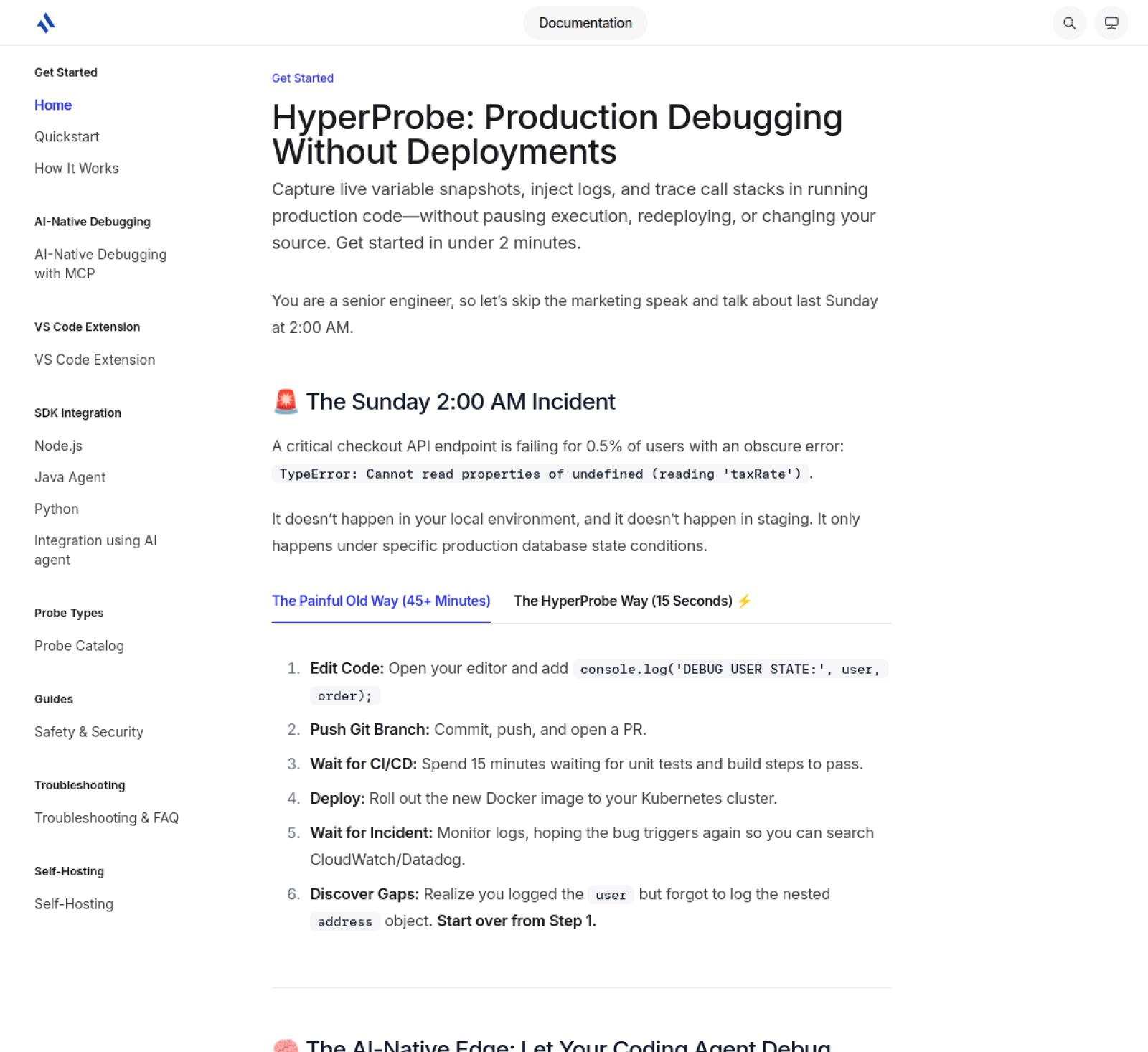 Screenshot of HyperProbe - showing app interface and features