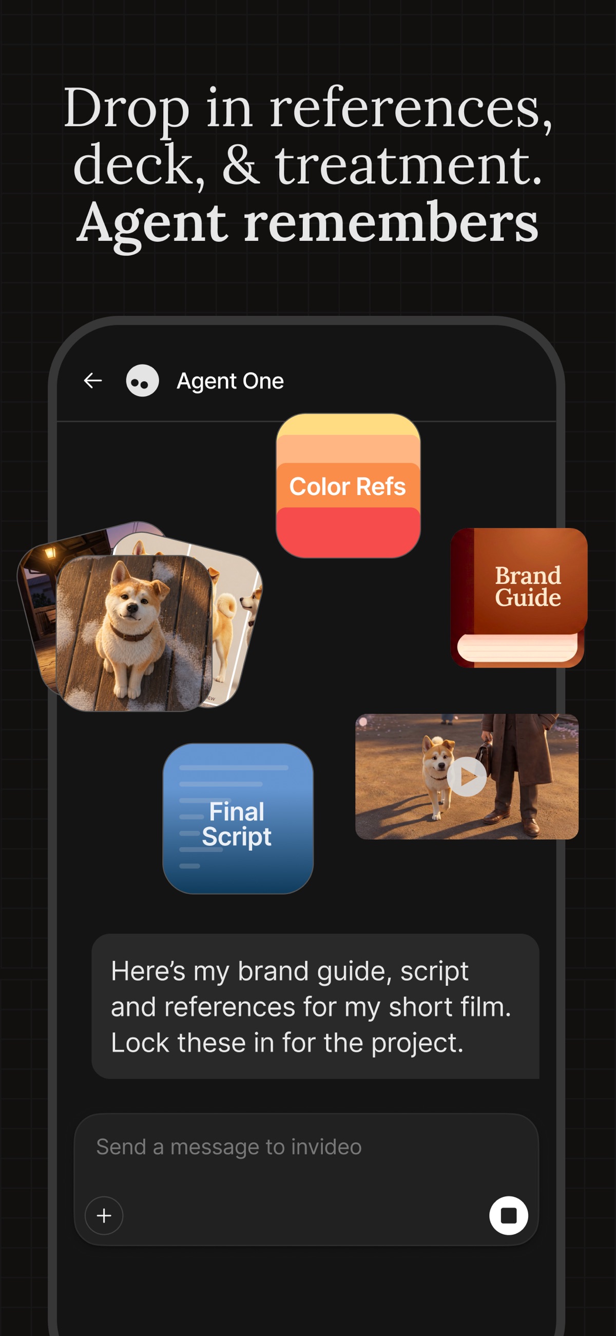 Screenshot of InVideo - showing app interface and features
