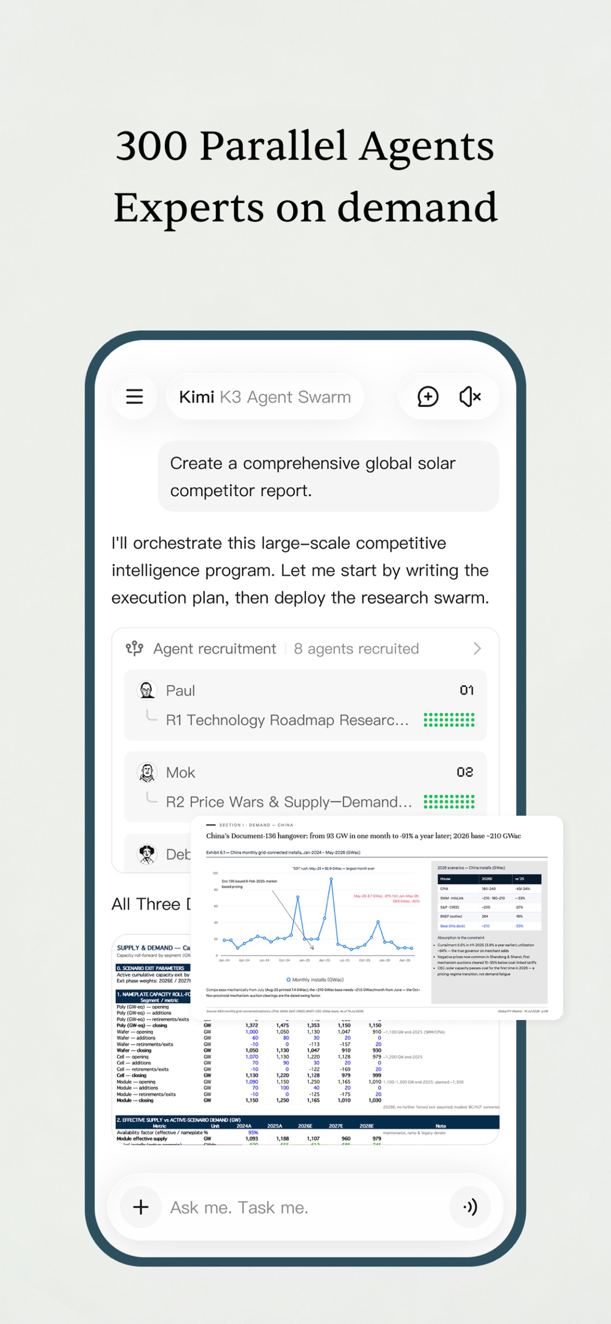 Screenshot of Kimi - showing app interface and features