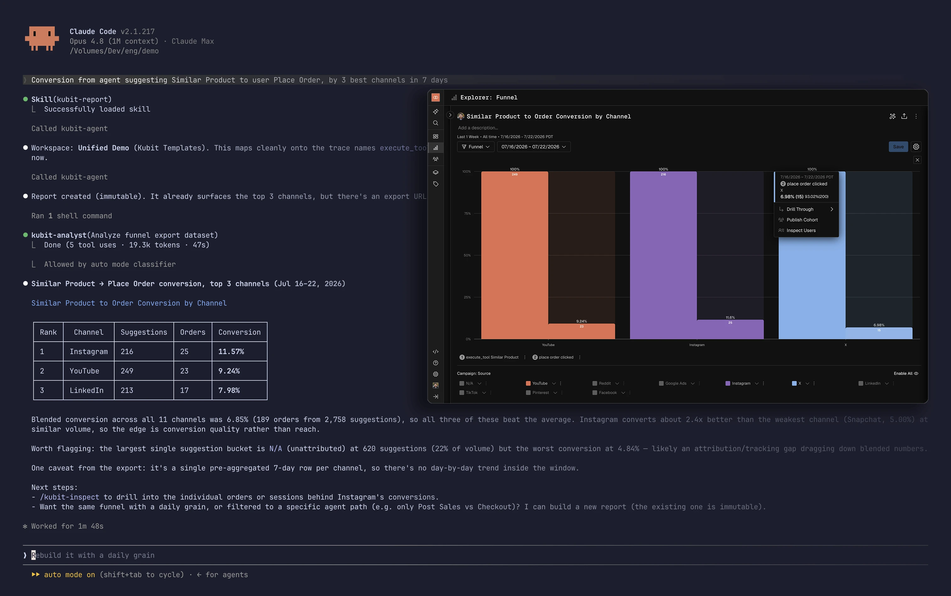 Screenshot of Kubit - showing app interface and features