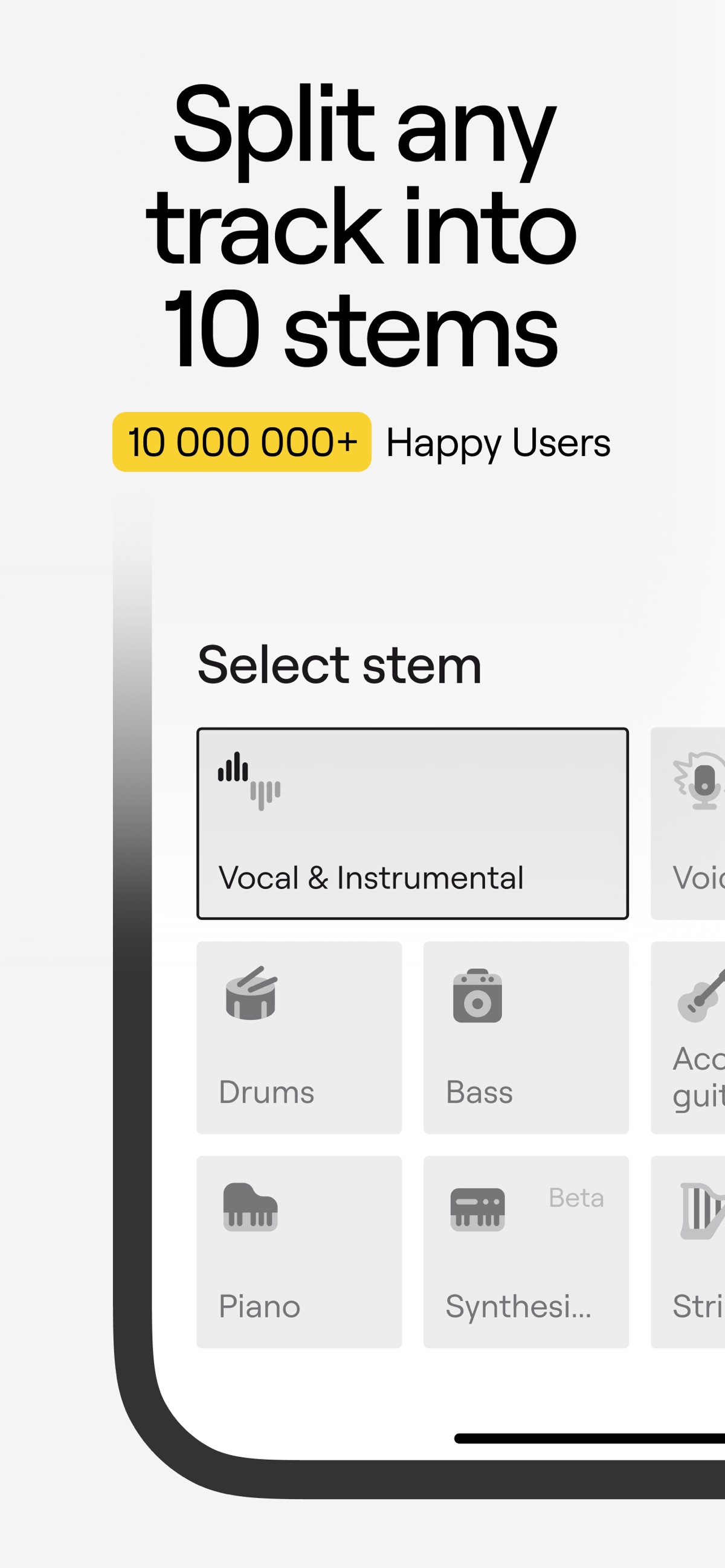 Screenshot of LALAL.AI - showing app interface and features
