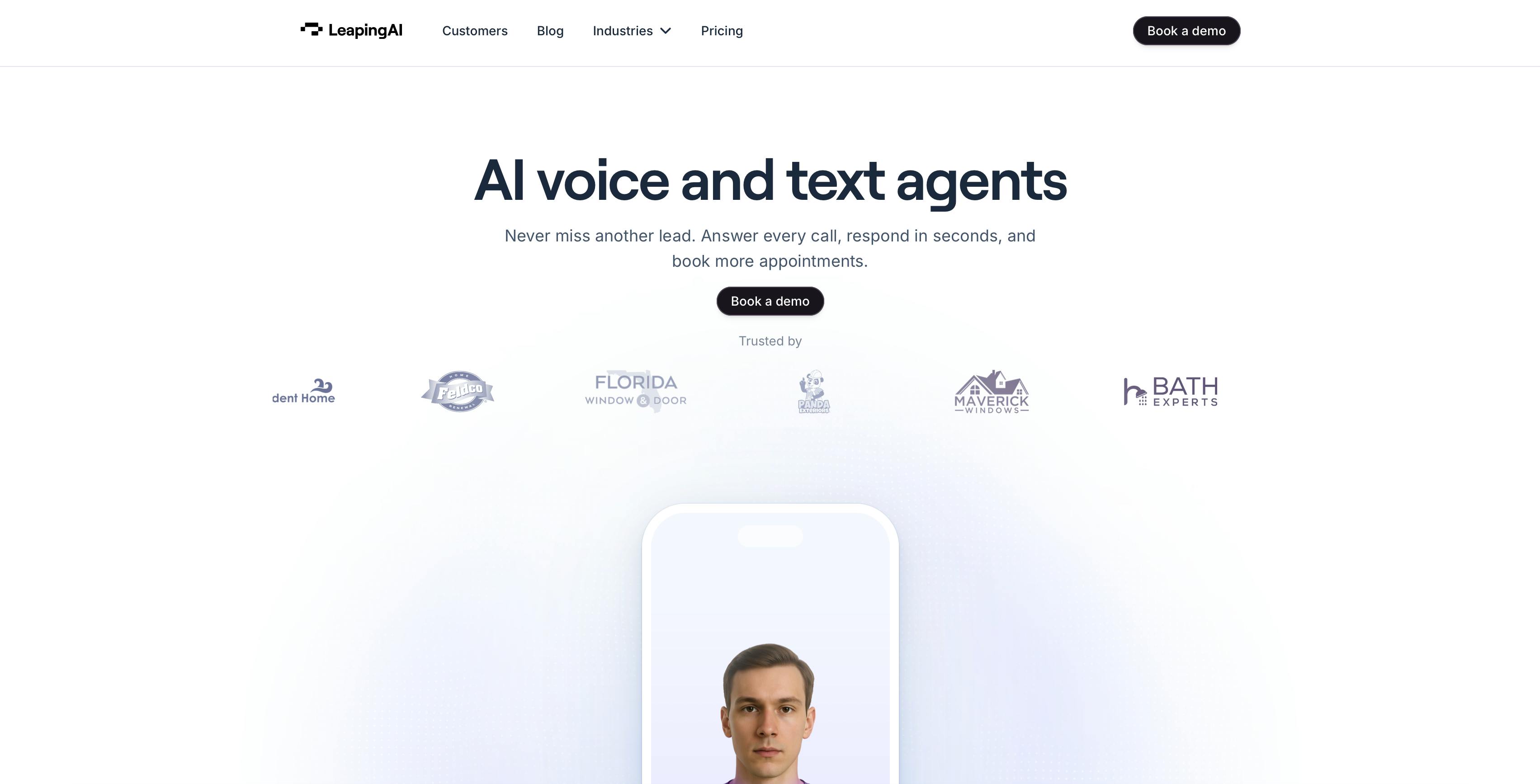 Screenshot of Leaping AI - showing app interface and features