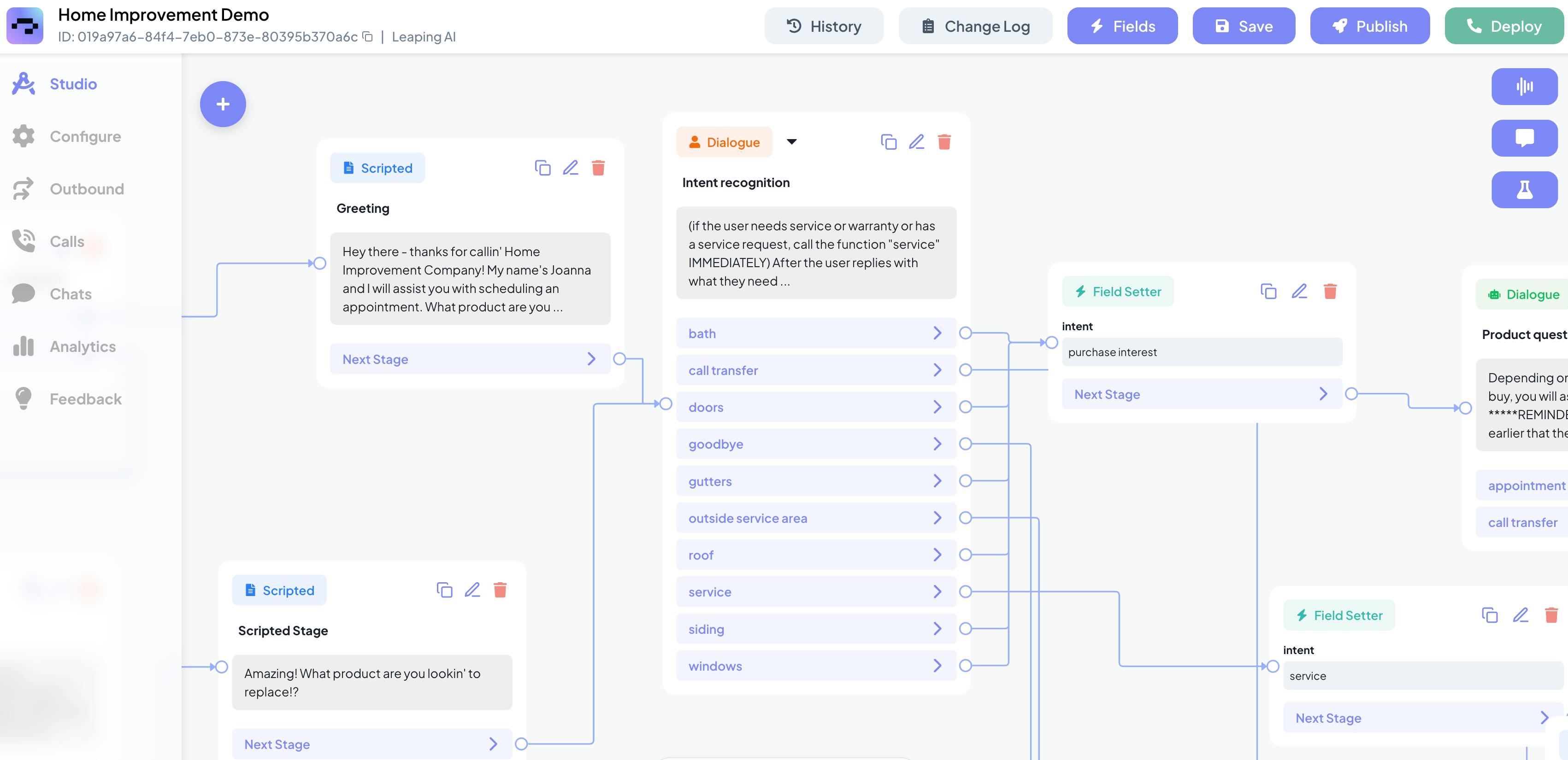 Screenshot of Leaping AI - showing app interface and features