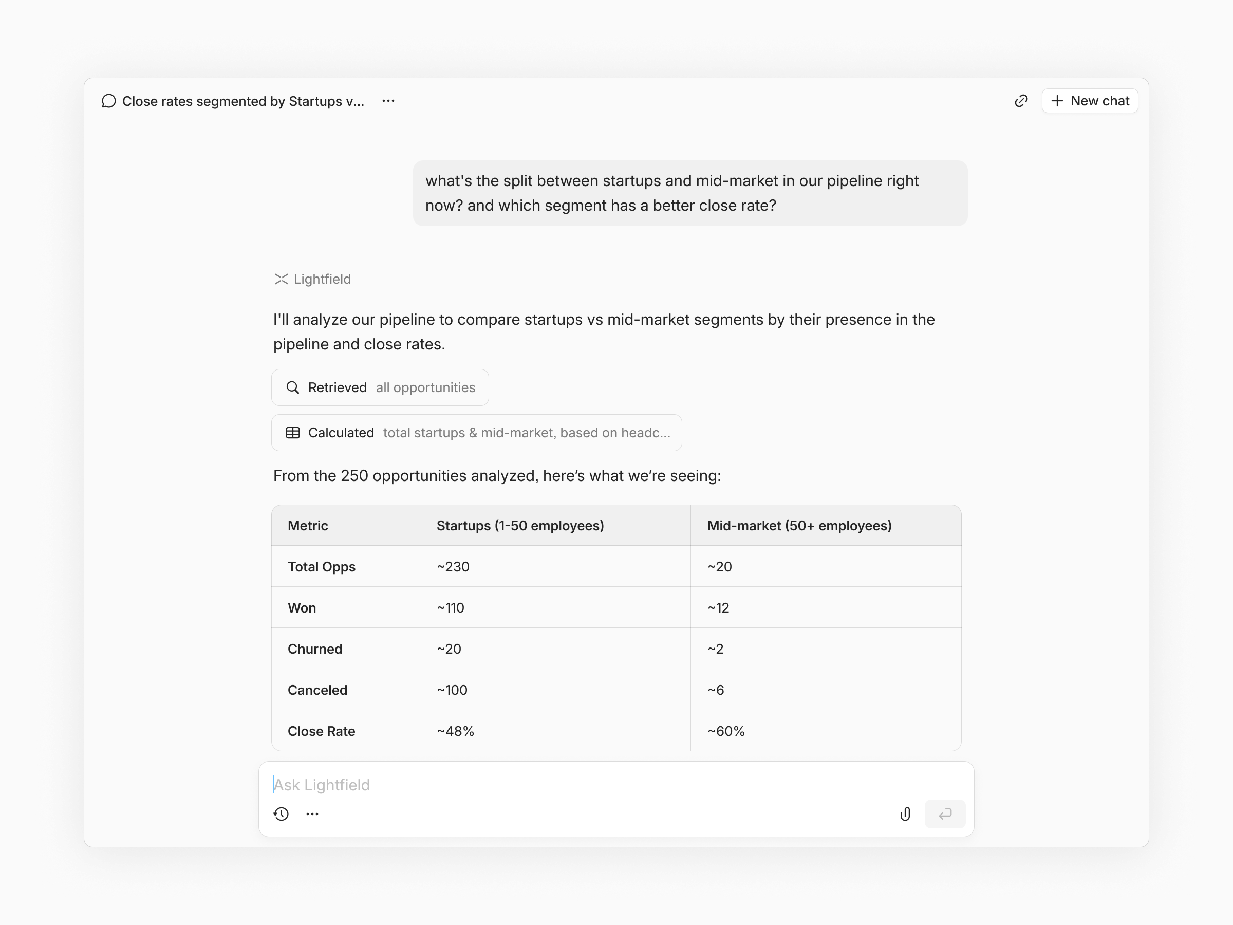Screenshot of Lightfield - showing app interface and features
