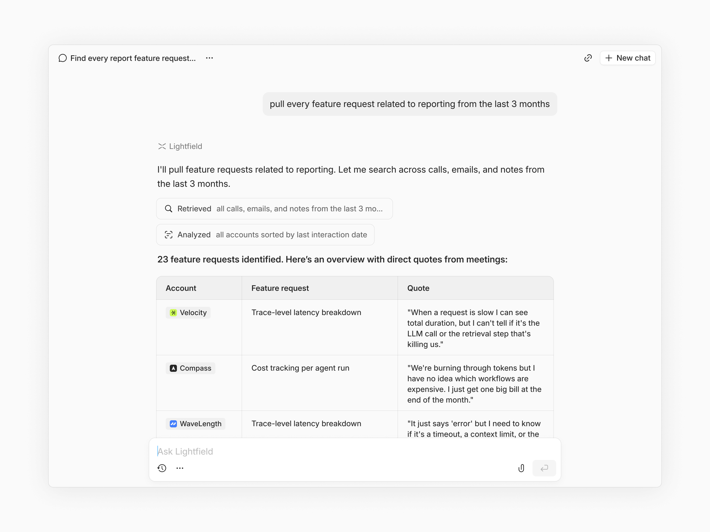 Screenshot of Lightfield - showing app interface and features