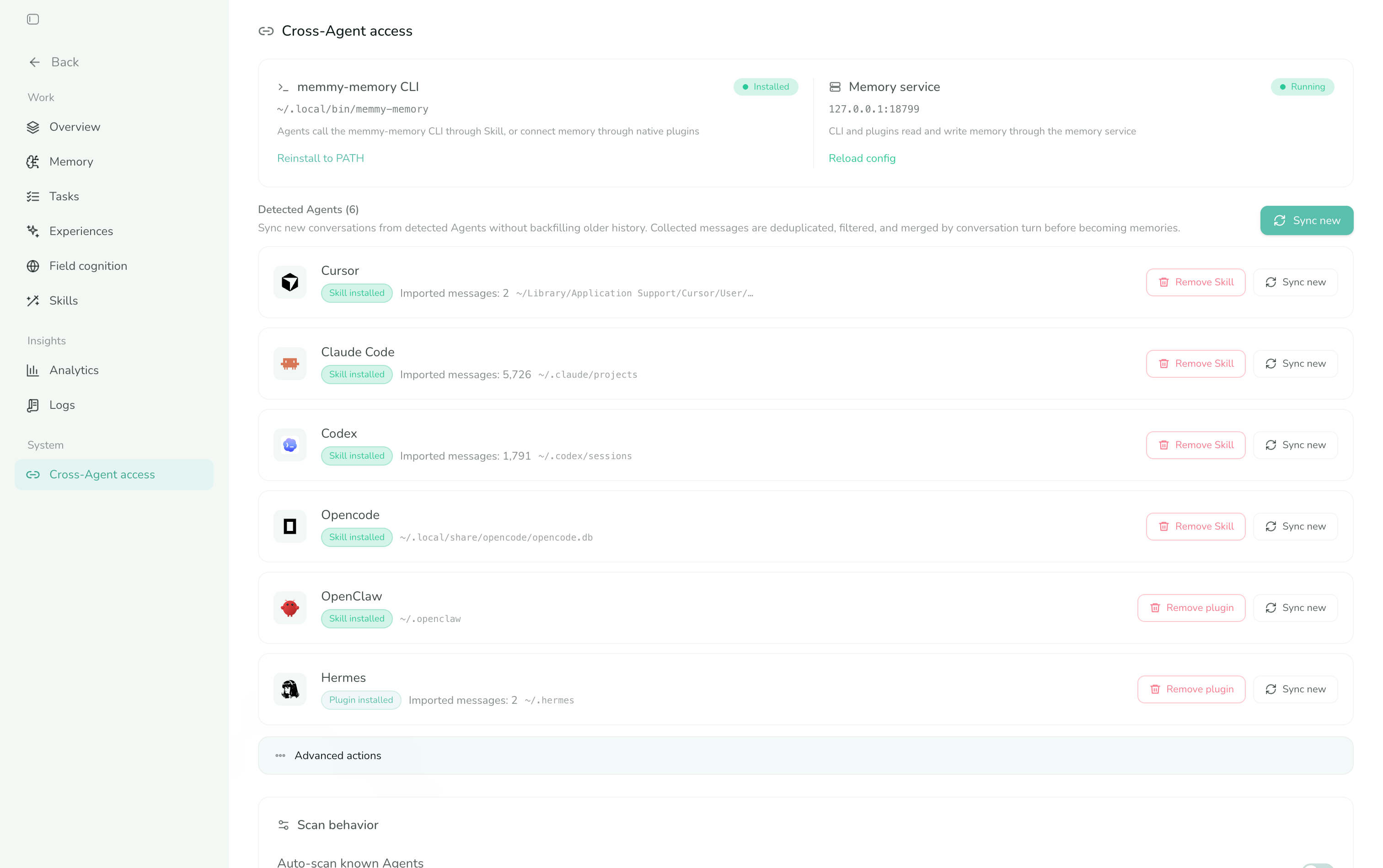 Screenshot of Memmy Agent - showing app interface and features
