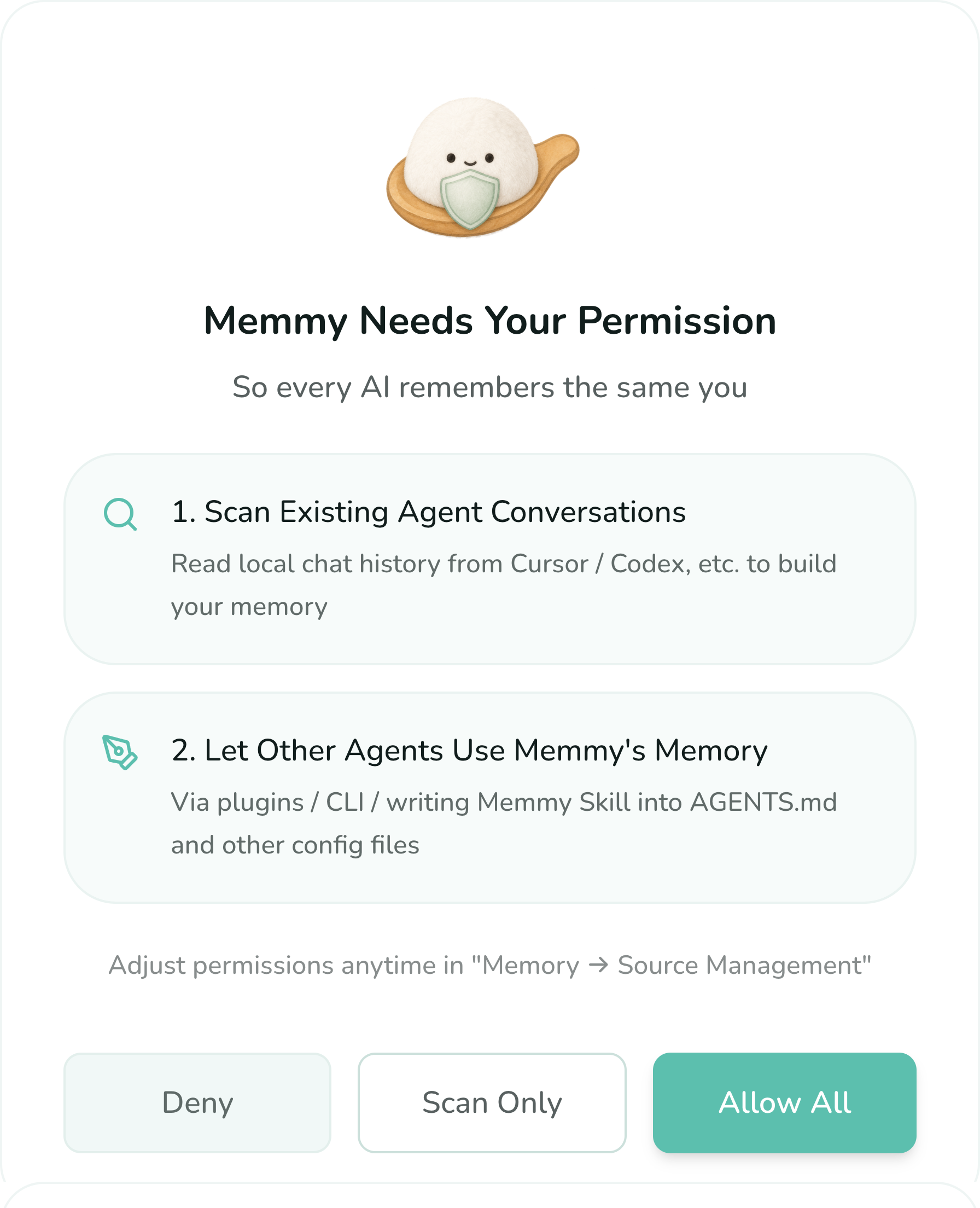 Screenshot of Memmy Agent - showing app interface and features
