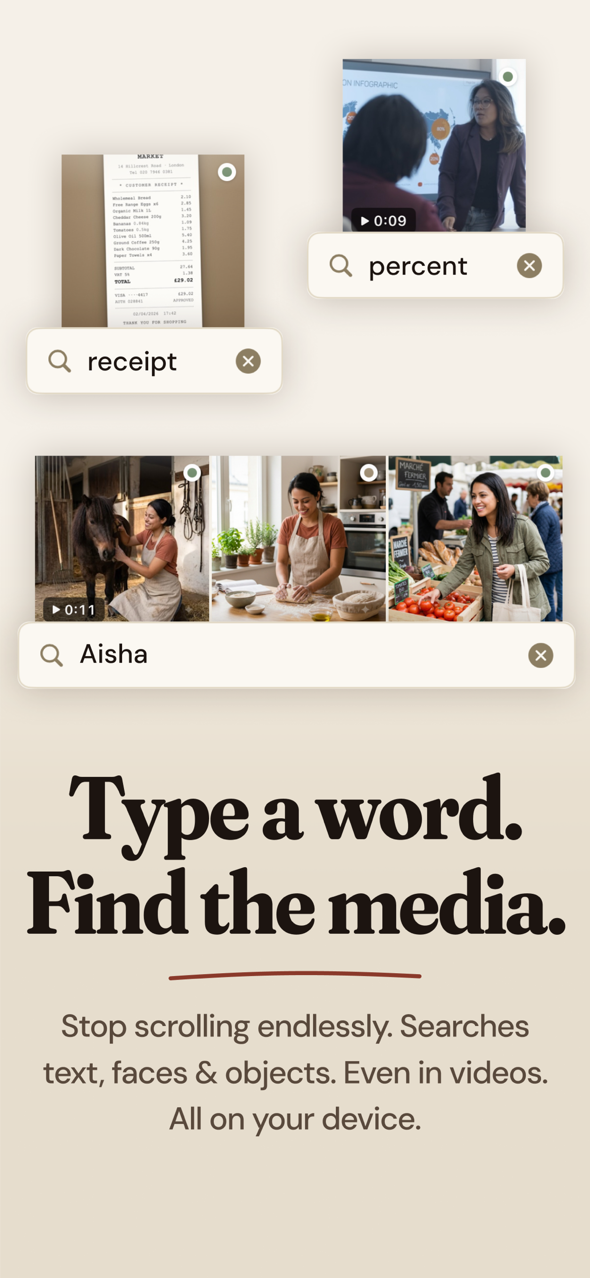 Screenshot of Memoria - showing app interface and features