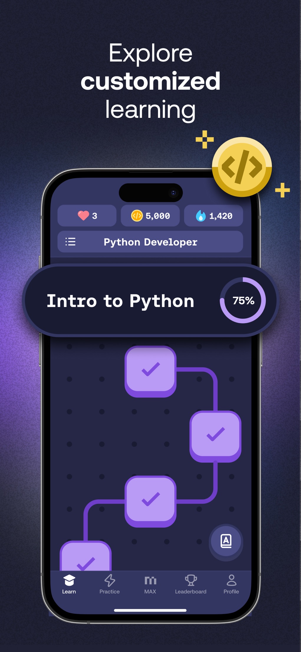 Screenshot of Mimo - showing app interface and features