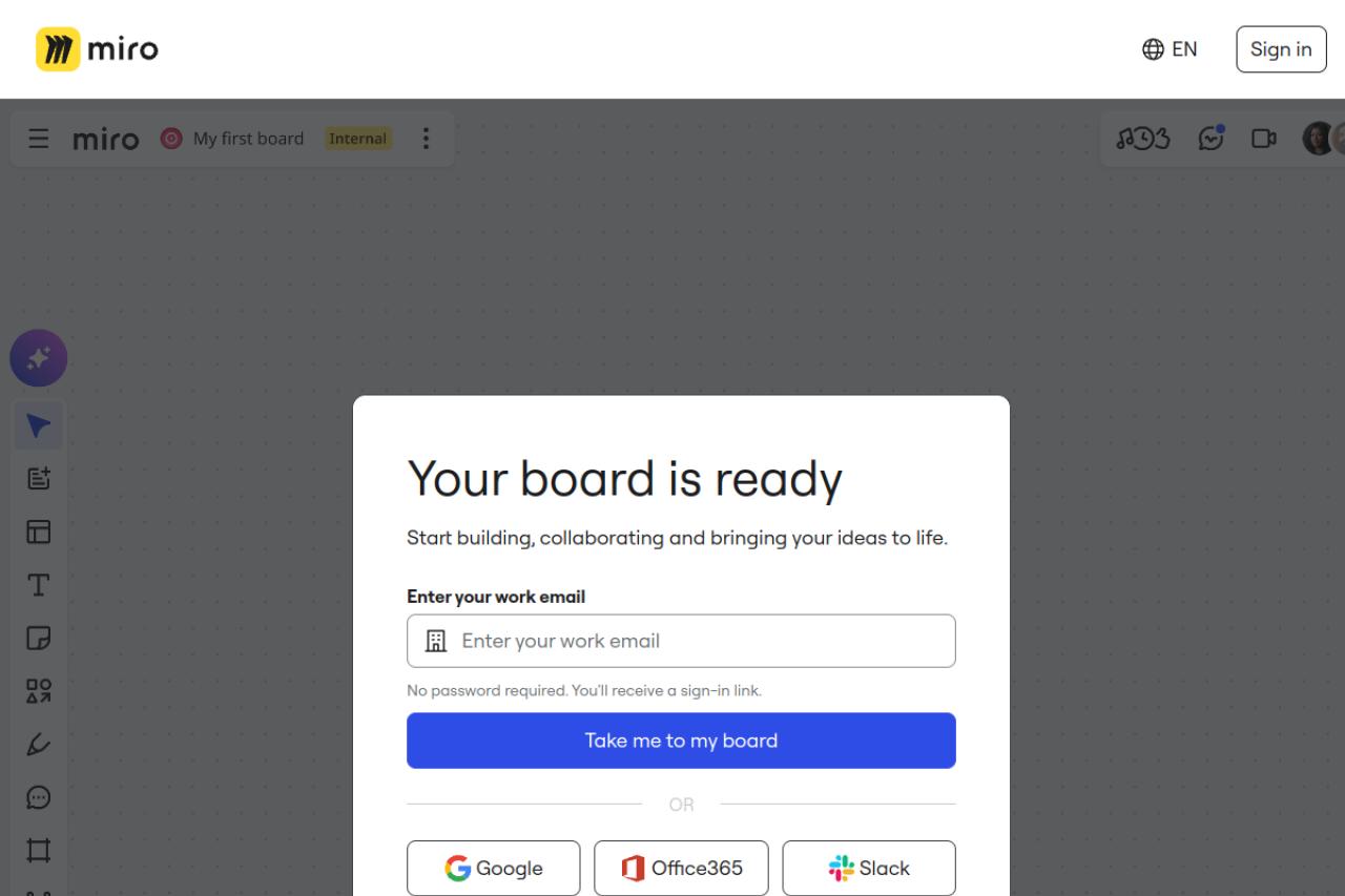 Screenshot of Miro AI - showing app interface and features