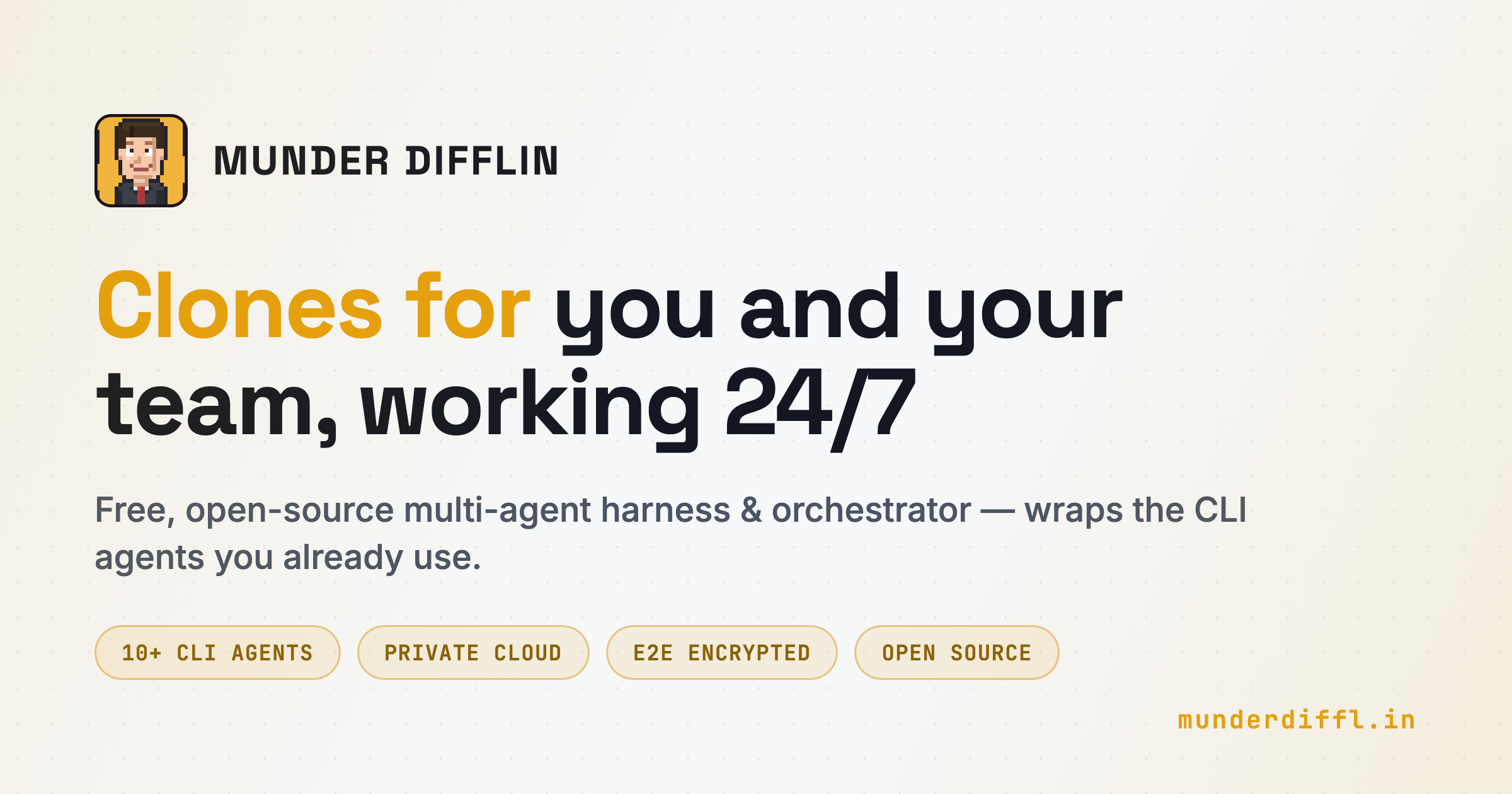 Screenshot of Munder Difflin - showing app interface and features