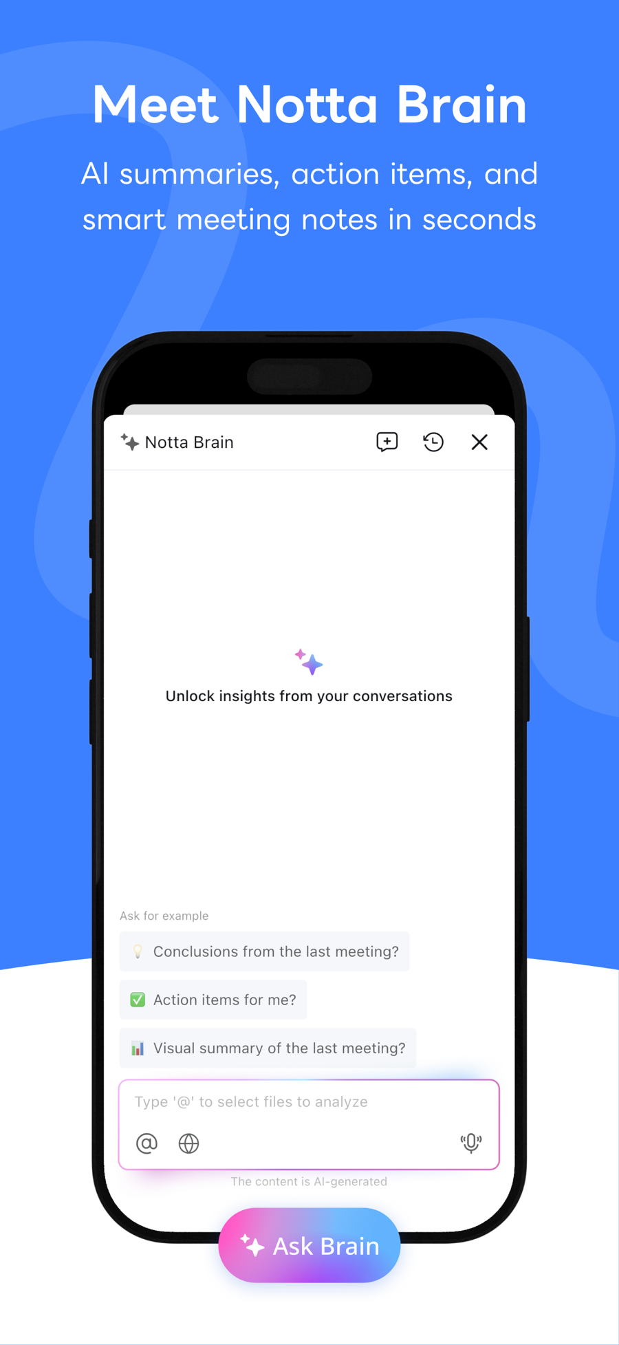 Screenshot of Notta - showing app interface and features