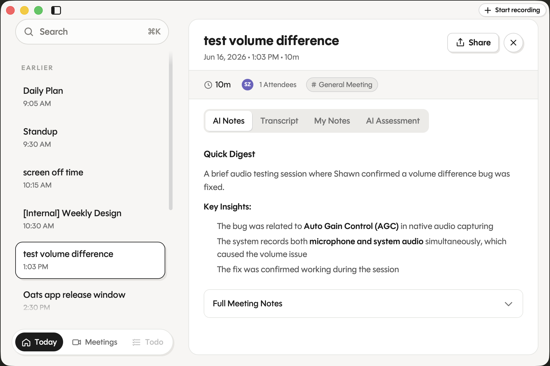 Screenshot of Oats - showing app interface and features