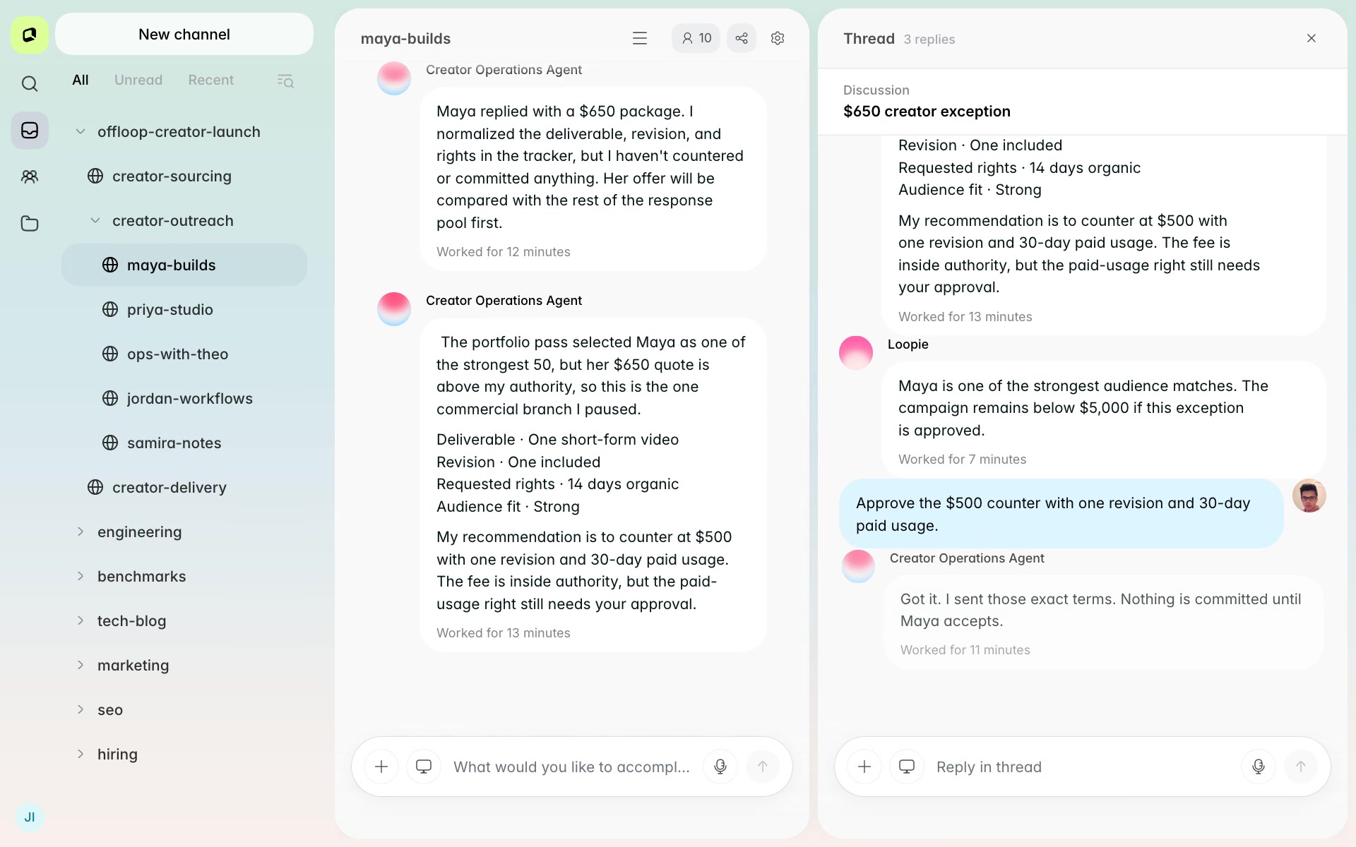 Screenshot of Offloop - showing app interface and features