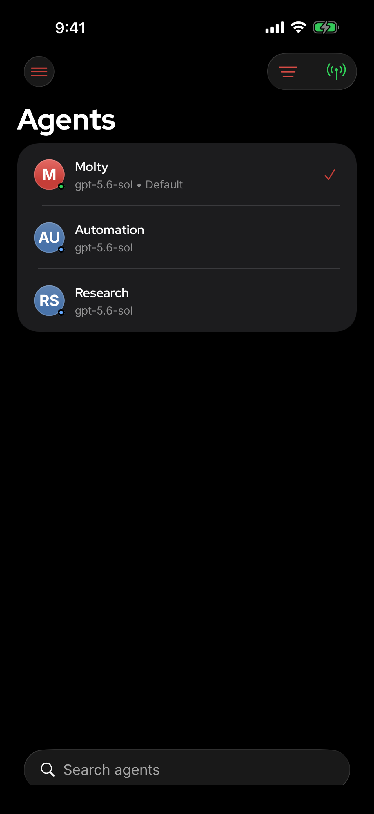 Screenshot of OpenClaw - showing app interface and features